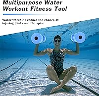Vista 4 de Hikeen Mancuernas de ejercicio acuático con 4 pesas de espuma EVA de alta densidad para piscina, resistencia a la piscina, para aeróbic acuático