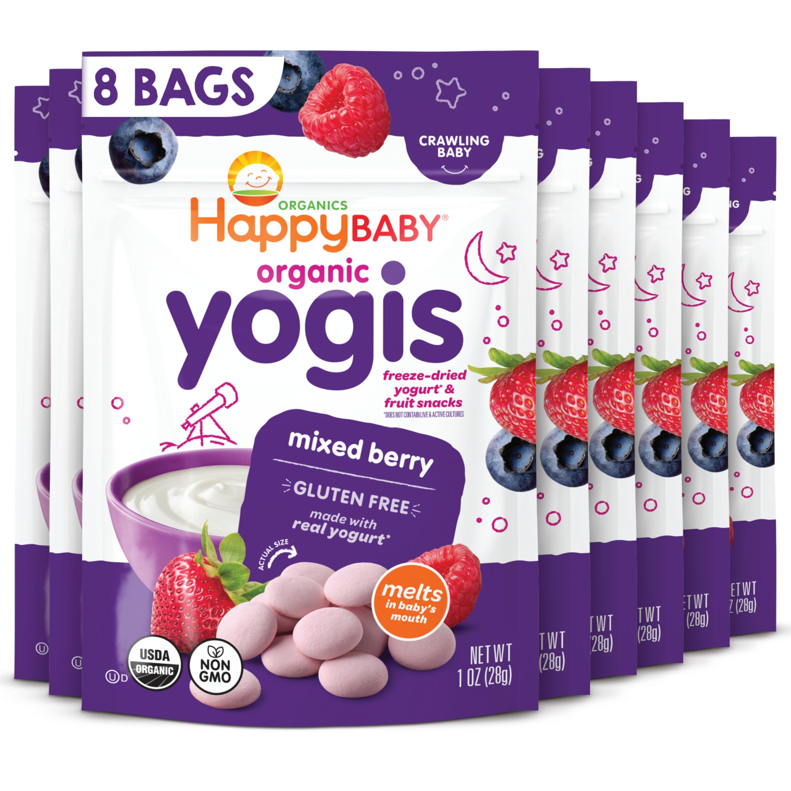 Amazon.com: Happy Baby Organic Yogis Freeze-Dried Yogurt & Fruit