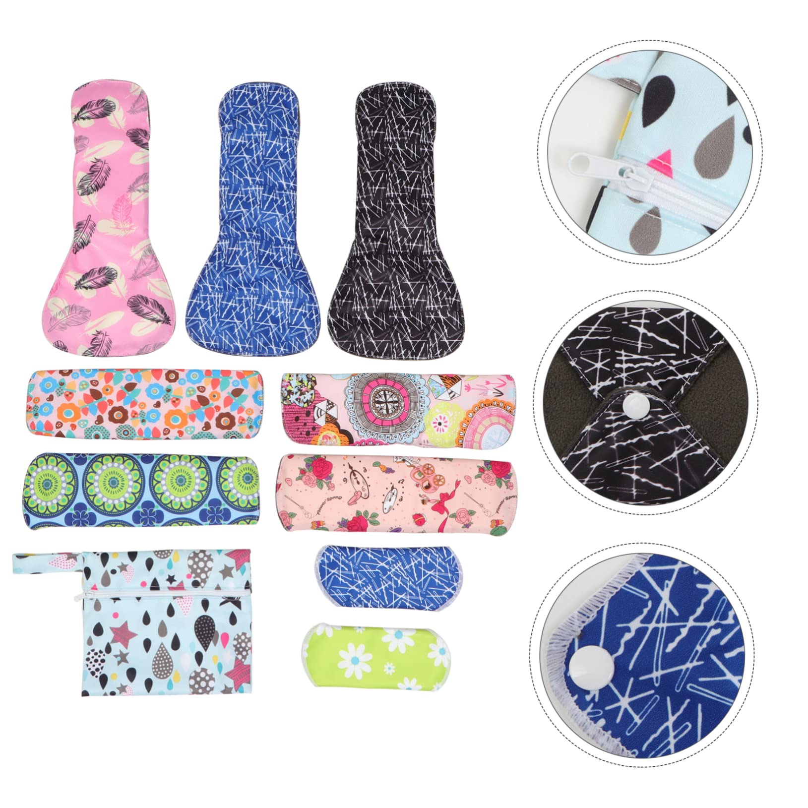 KOMBIUDA Lot De 10 Serviettes Hygiéniques Lavables Réutilisables Absorbantes En Fibres