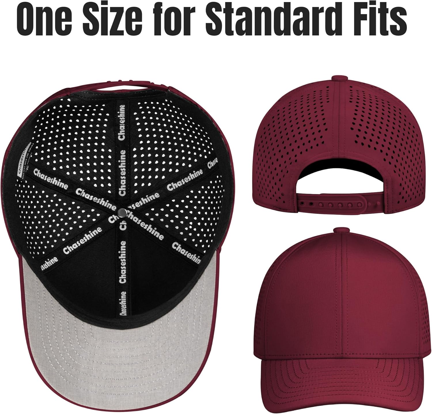 Performance Snapback Hats for Men Women,6 Panel Baseball Cap,Golf,Running,Workout - Image 2