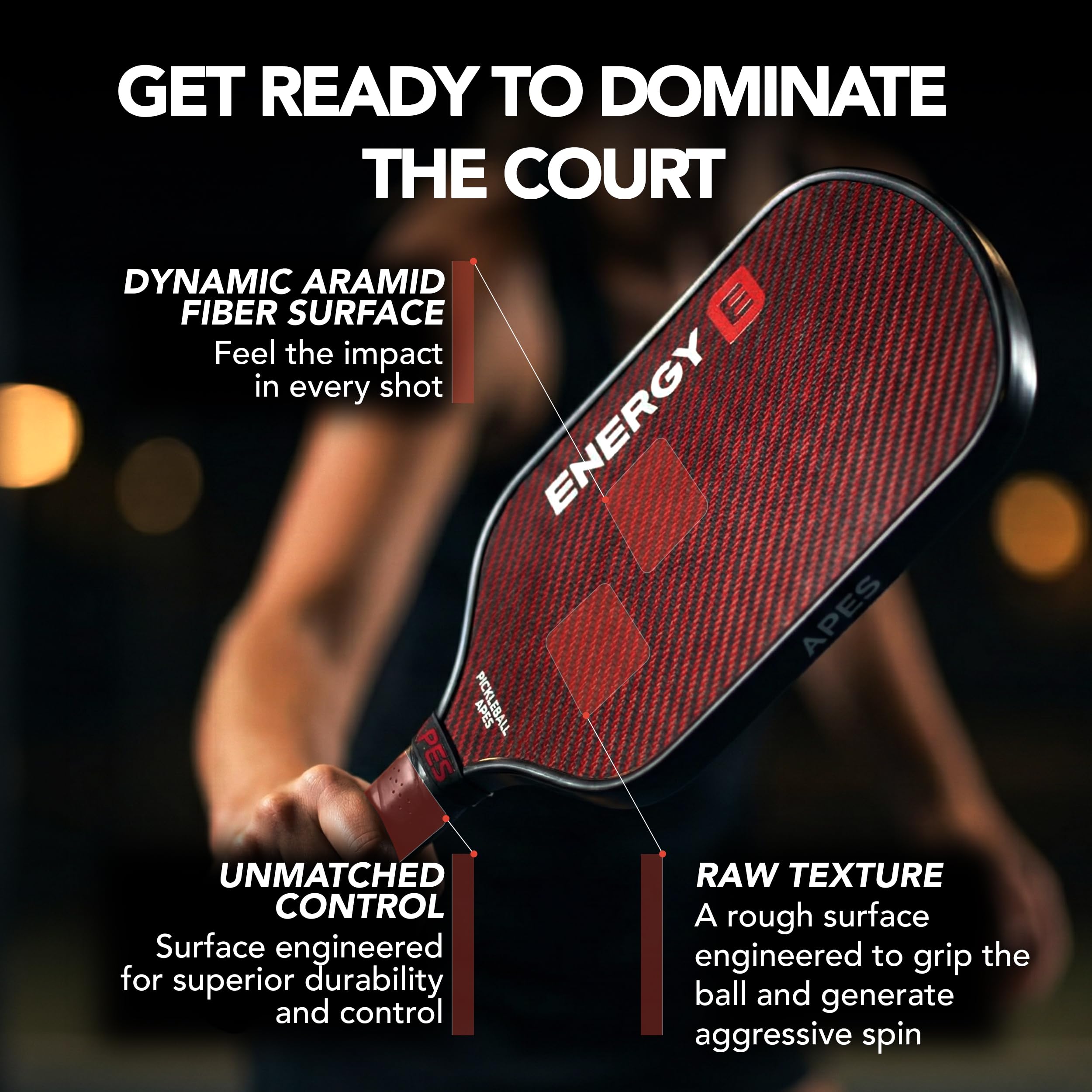 Amazon | Pickleball Apes Energy S パドル – USAPA承認のカーボン