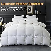 Vista 5 de ELNIDO QUEEN® Edredón de fibra de plumón tamaño Queen – Relleno de edredón blanco esponjoso para todas las estaciones – Lujoso edredón de cama