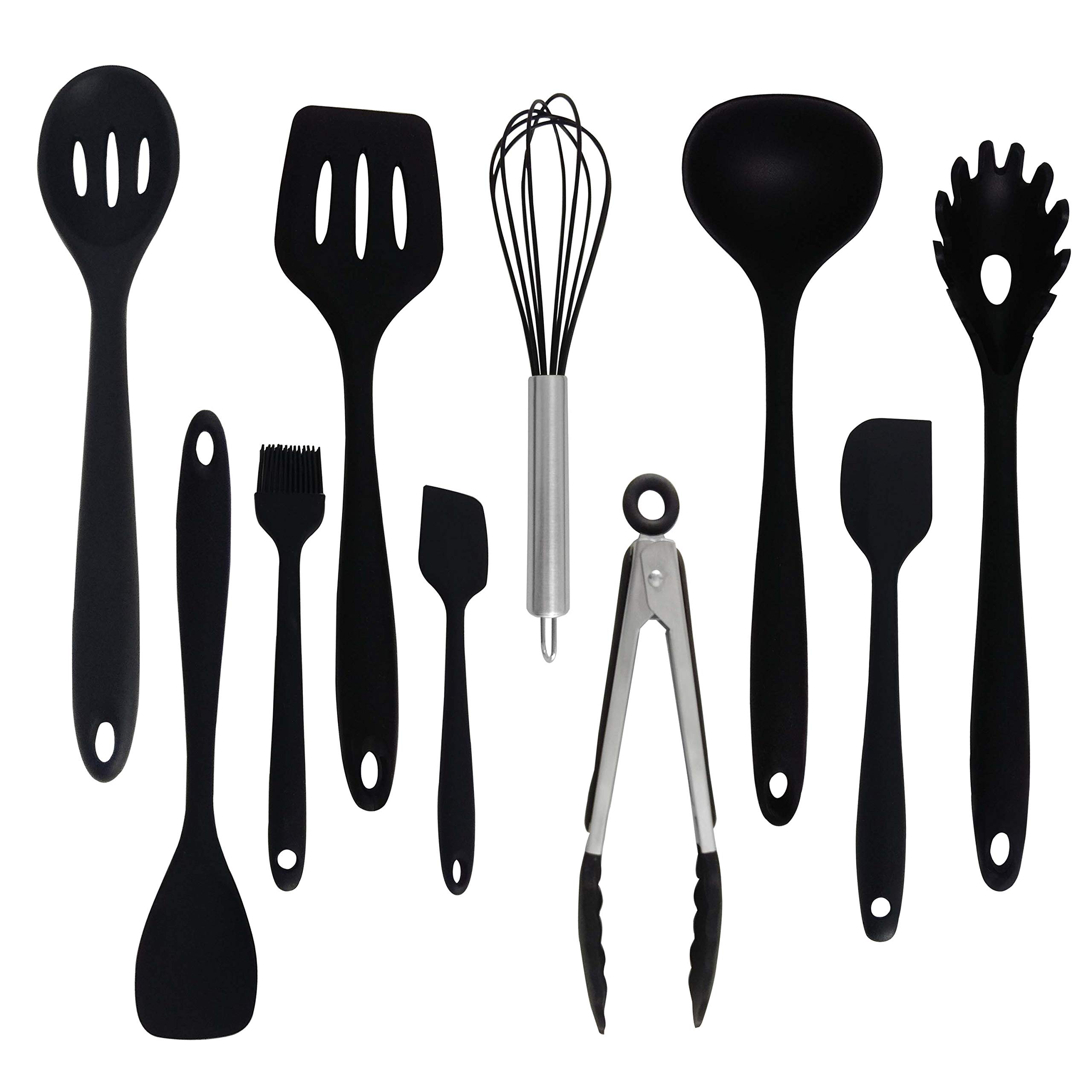 Chef Prosentials 10PCS Kitchen Cooking Utensil sets, Silicone Cookware Utensil Tools, Non-stick Spatula Spoon, High temperature resistance
