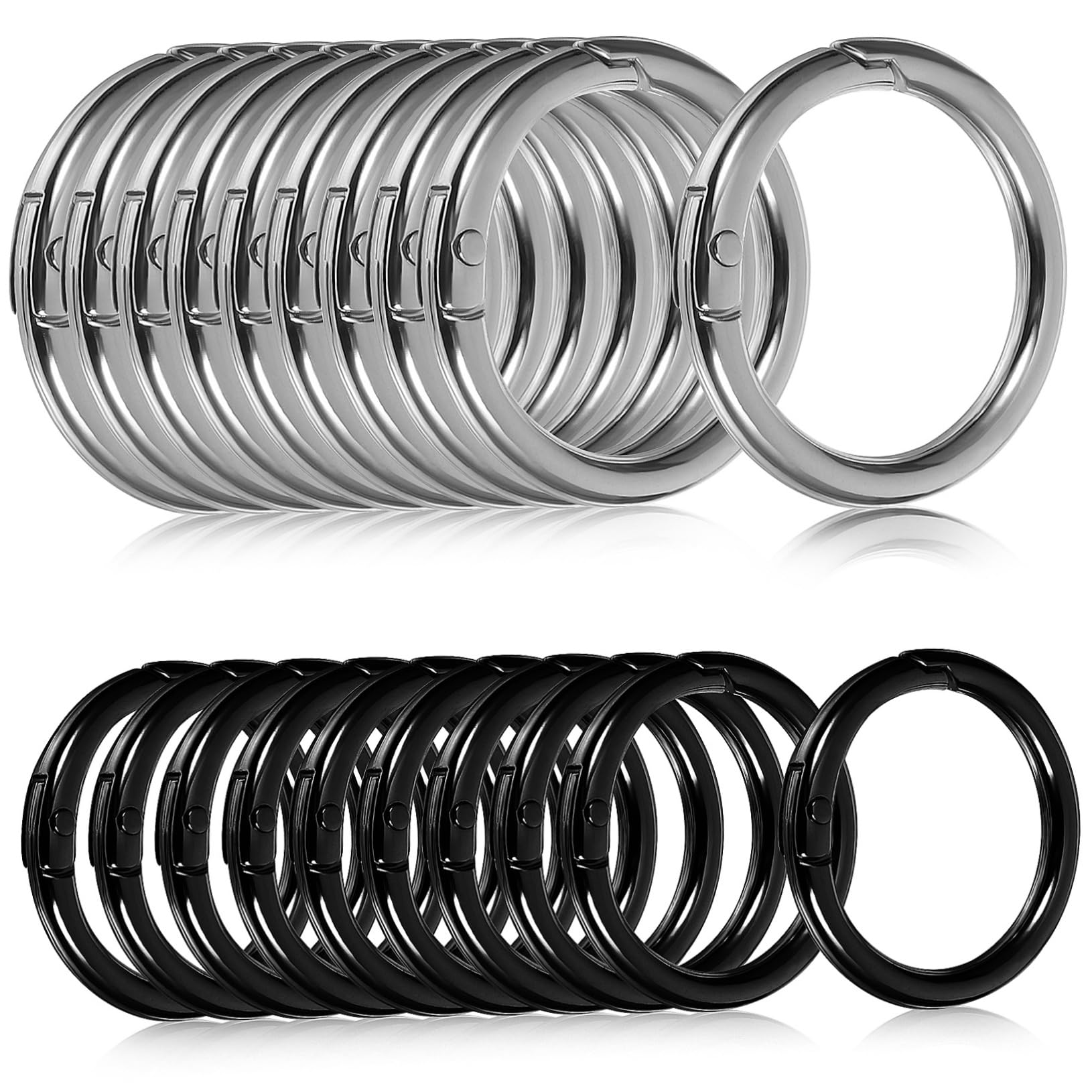 HAWILLOSCH Zinc Alloy Ring Buckles Snap Hooks Spring Clip Keyring Clasp for DIY Crafts