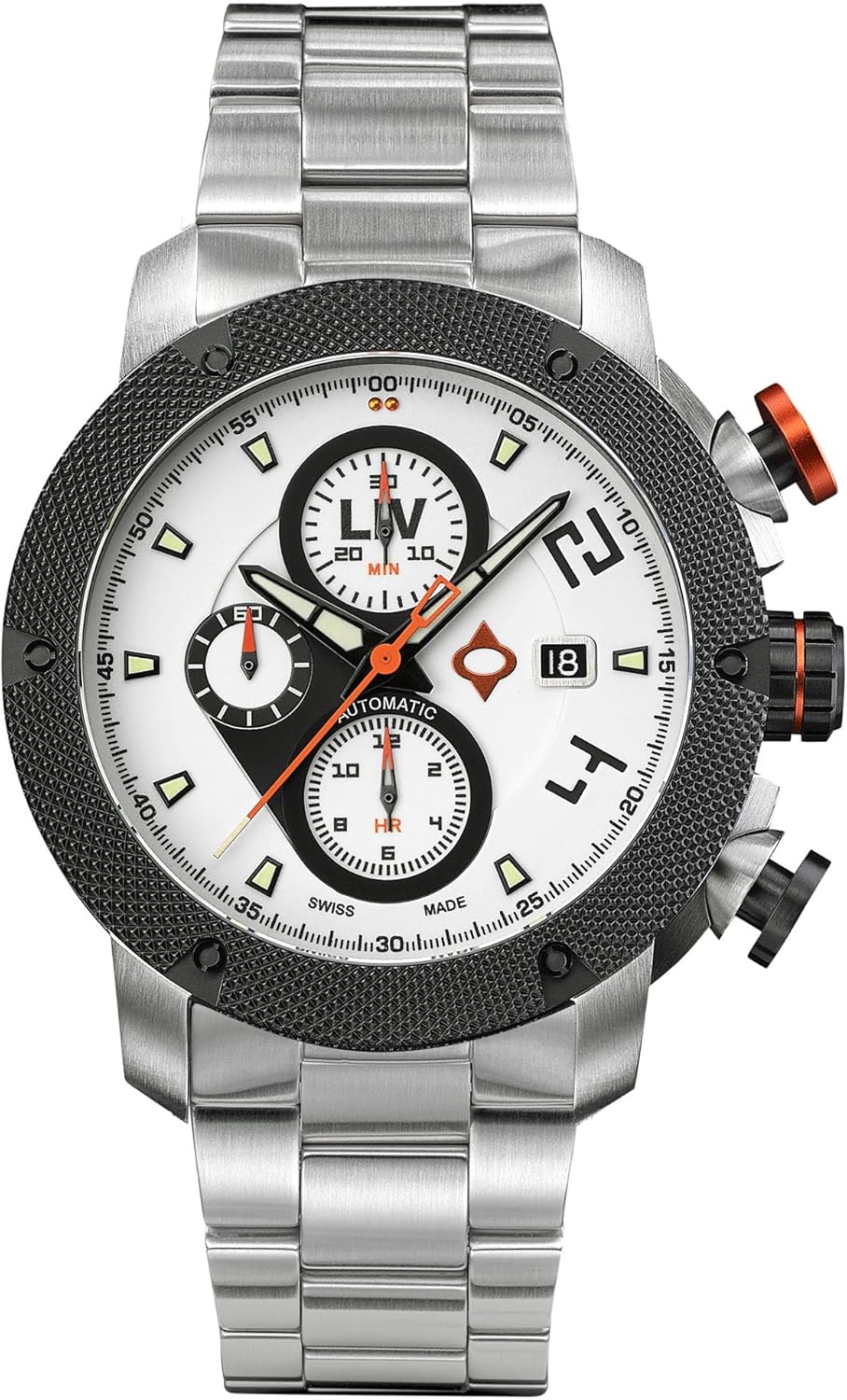 LIV GX-AC, Swiss Automatic Chronograph - Multi-Layer Dial - Scratch Resistant, Anti-Reflective Sapphire Crystal - 100m Water Resistance