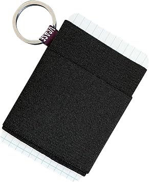 Slim Elastic Card Holder, Minimalist Wallet for women and men, Small Front Pocket Wallet with keychain Black