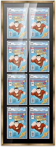 Miniatura 63 de Poster Palooza Marco de cómic con paspartú para 2 cómics CGC, CBCS o PGX Graded Comics – Marco de cómic negro para cómics de 8.125 x 13 pulgadas