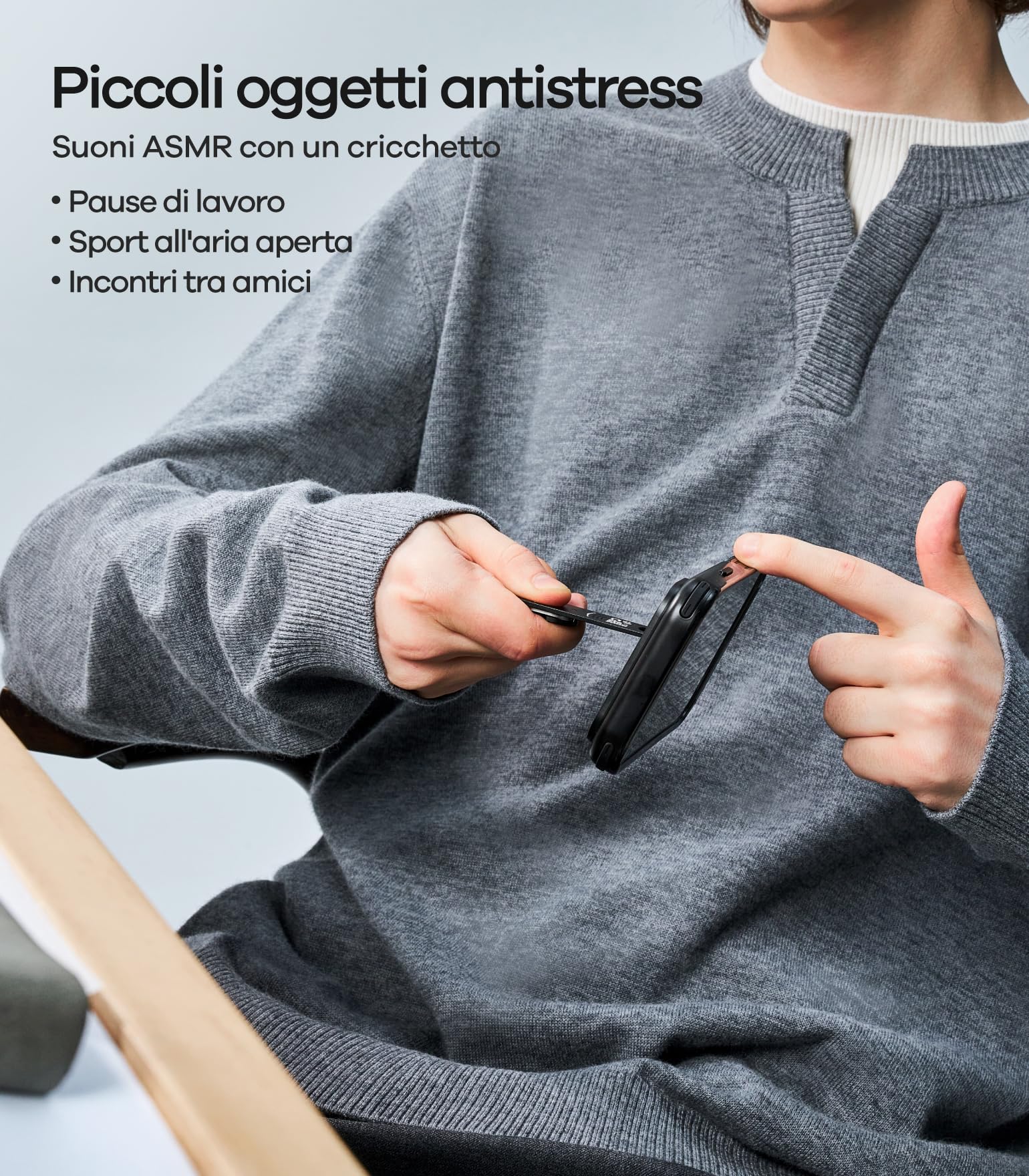 Aulumu G05 Pro Supporto Anello Cellulare per MagSafe EDC Multiuso, Regolazione dell'angolo di rotazione, Ultraleggero Sottile con Cacciavite/Lima/Lama per sega/Ago per SIM/Coltellino multiuso, Nero