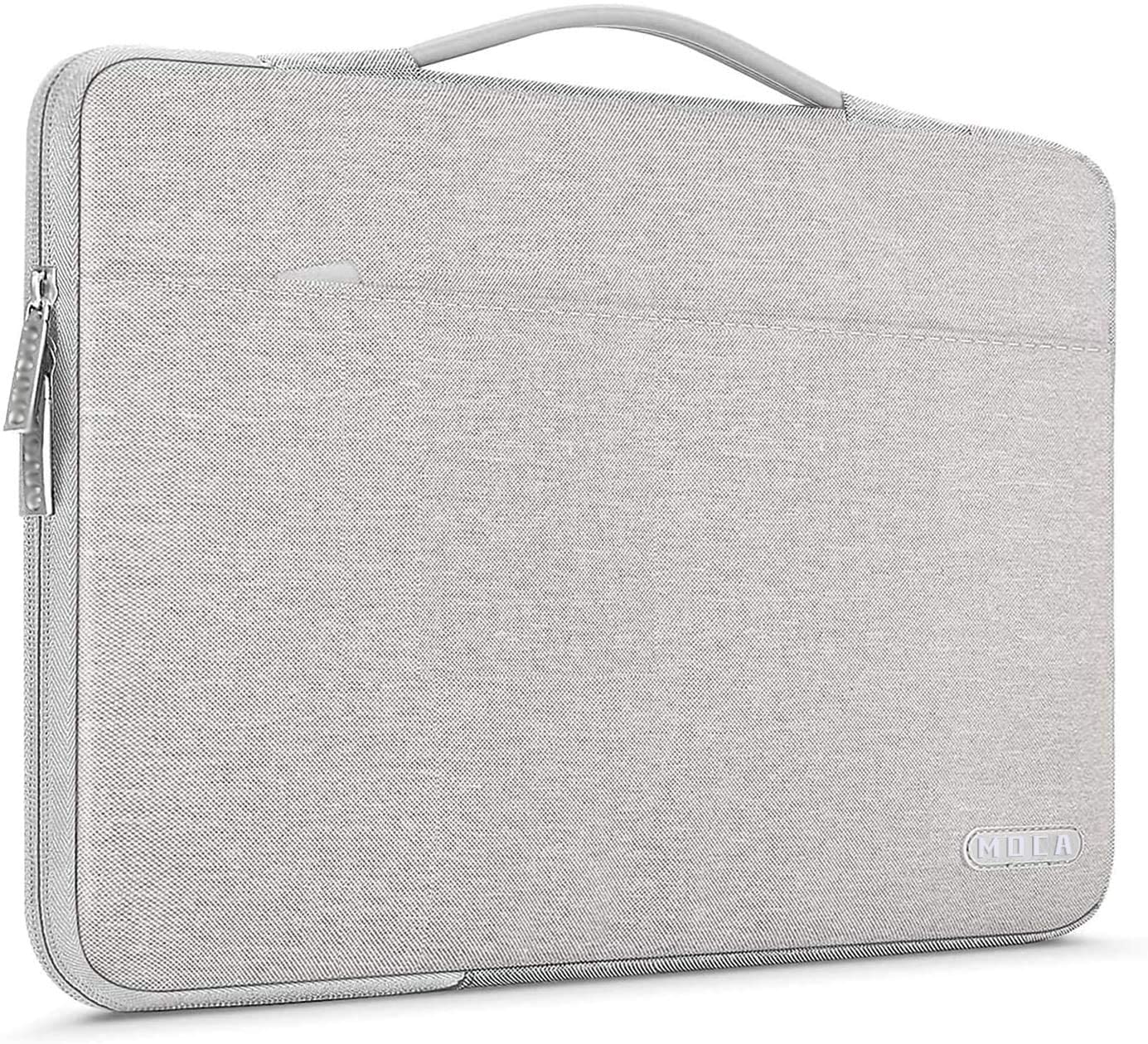MOCA 360 Protective Laptop Sleeve Compatible with MacBook Pro 16 inch, 15 15.4 15.6 inch Dell HP Asus Acer Samsung Sony Chromebook, Polyester Bag with Trolley Belt (Grey, 16 Inch)