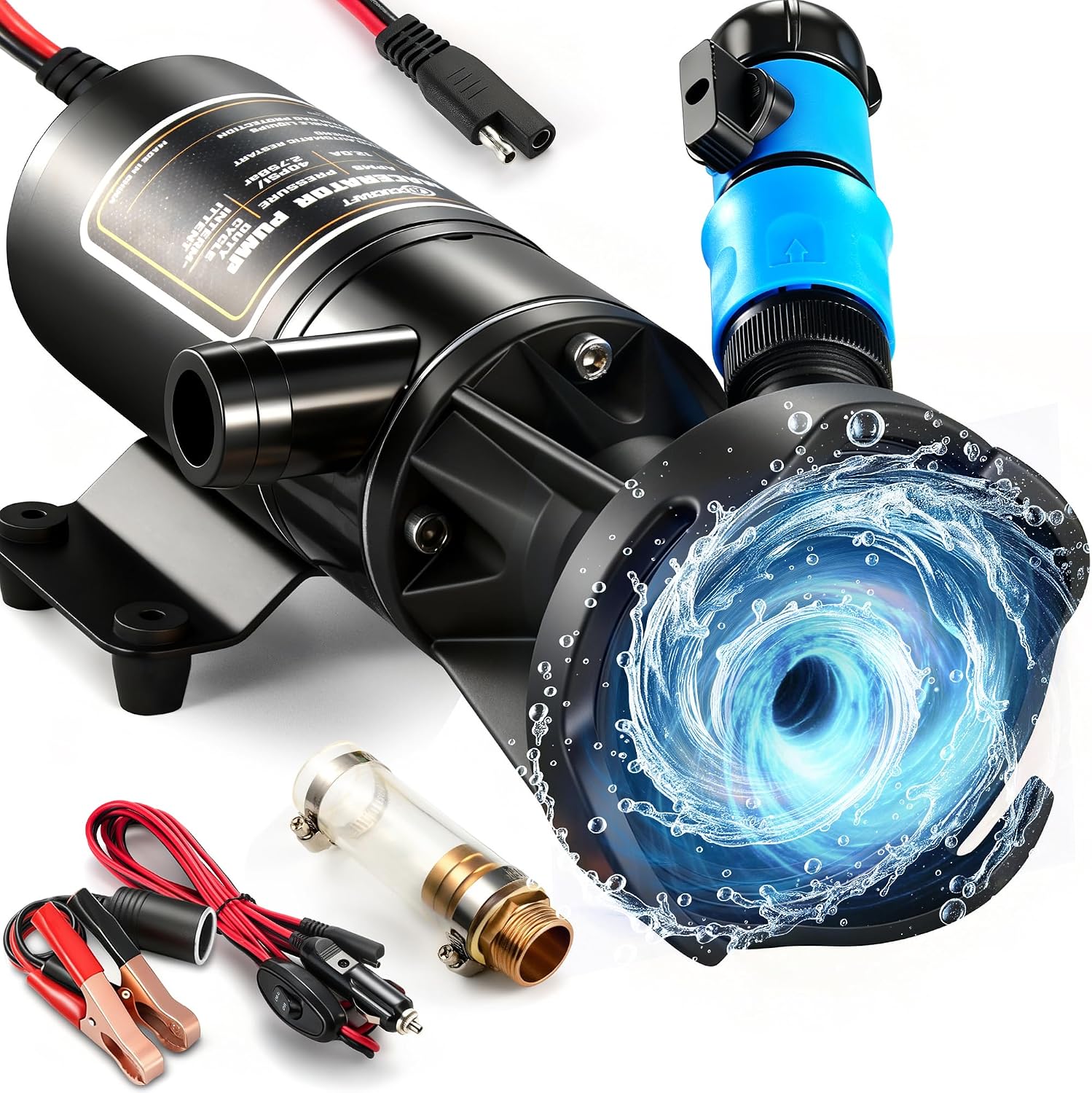 Tsukiko 12V Portable RV Macerator Pump Kit, 12 GPM