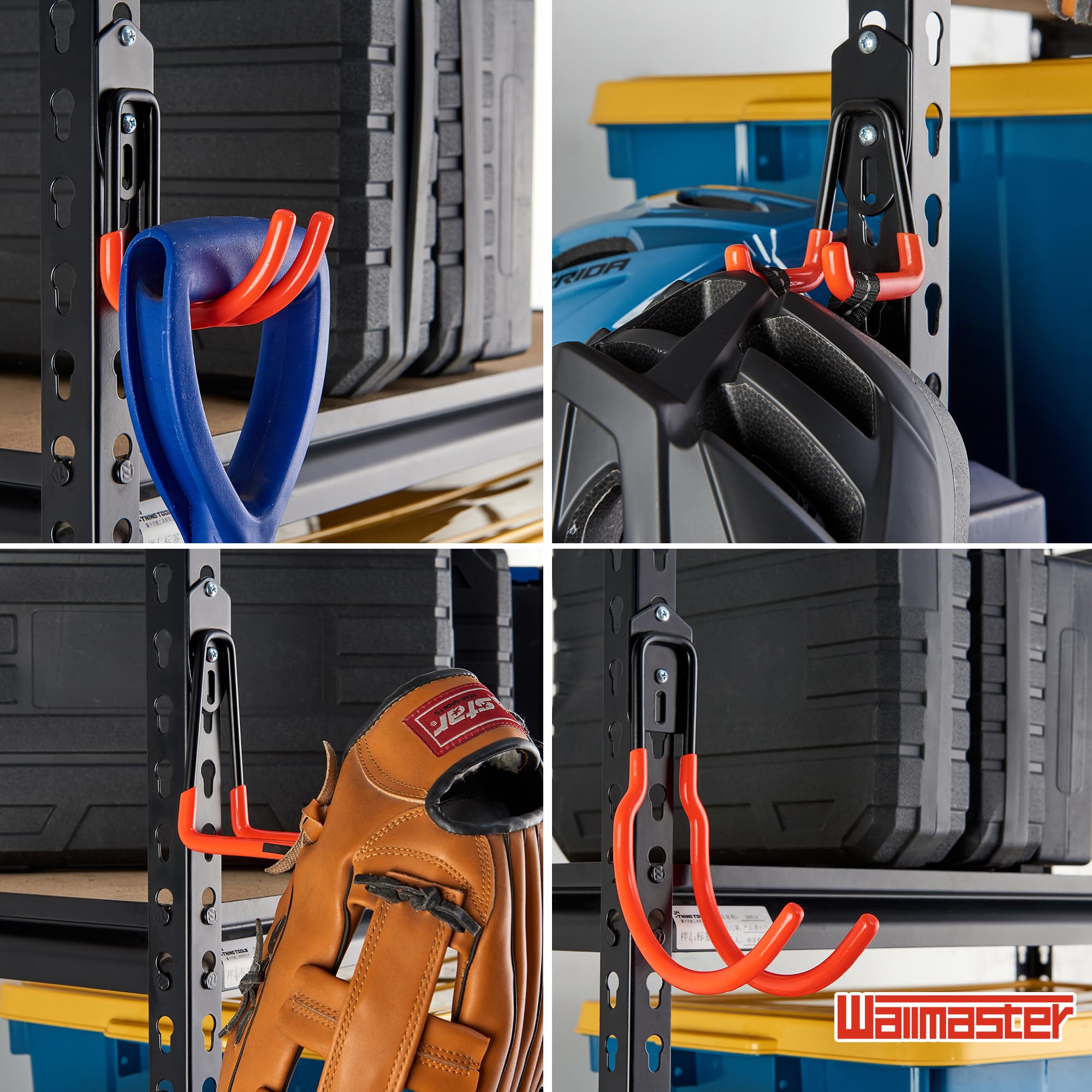 Cookmaster 12-Pack Heavy Duty Garage Storage Hooks – Anti-Slip Steel Wall Hooks For Bikes, Ladders, Tools, Garden Gear, Cables