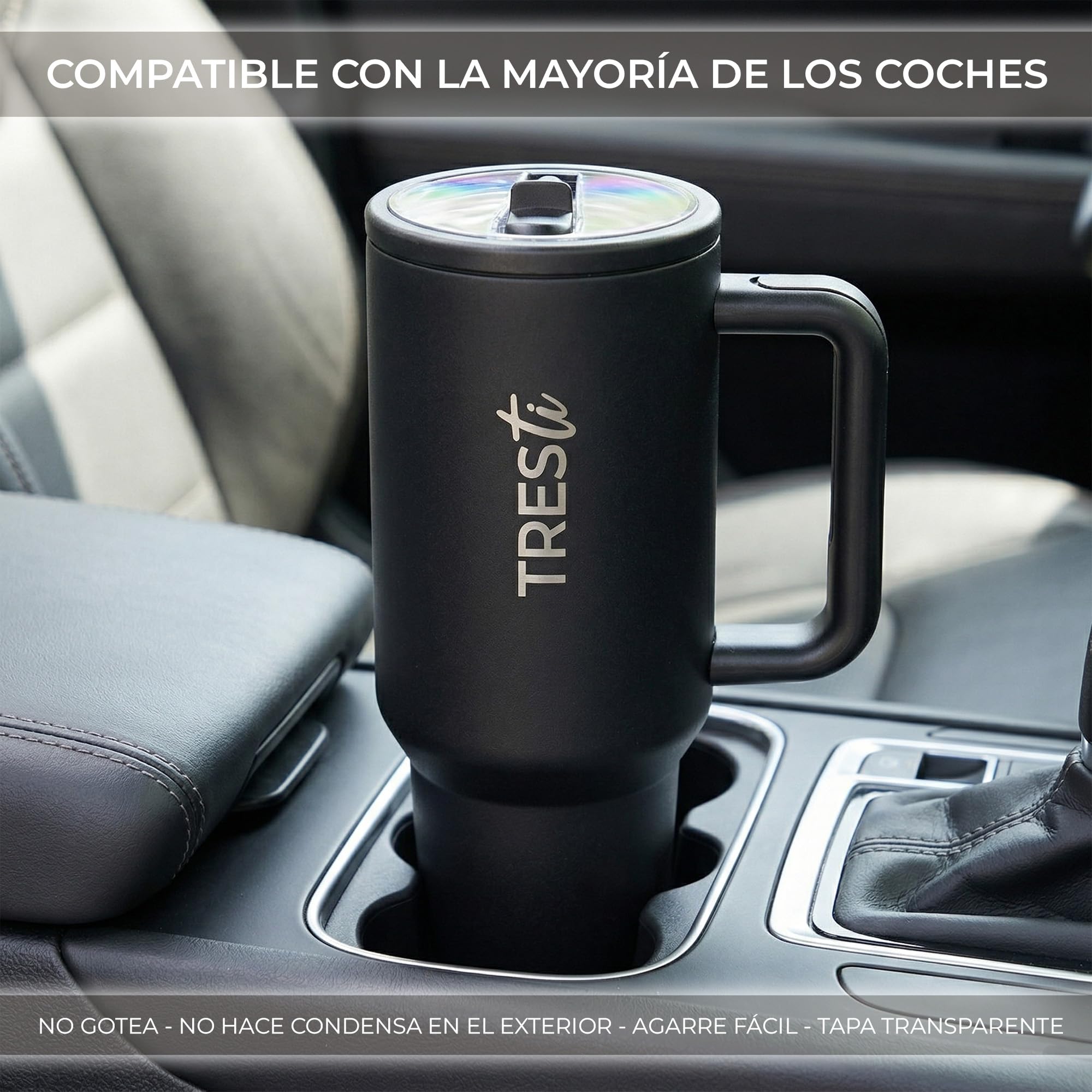 Termos in Acciaio Inox 1,2L – Borraccia Termica 100% Antiperdite – Bevande Fredde 12H/Calde 6H – Per Caffè, Tè, Acqua, Tisana – Bottiglia Doppia Parete con Manico Antiscivolo - Senza BPA – Nero