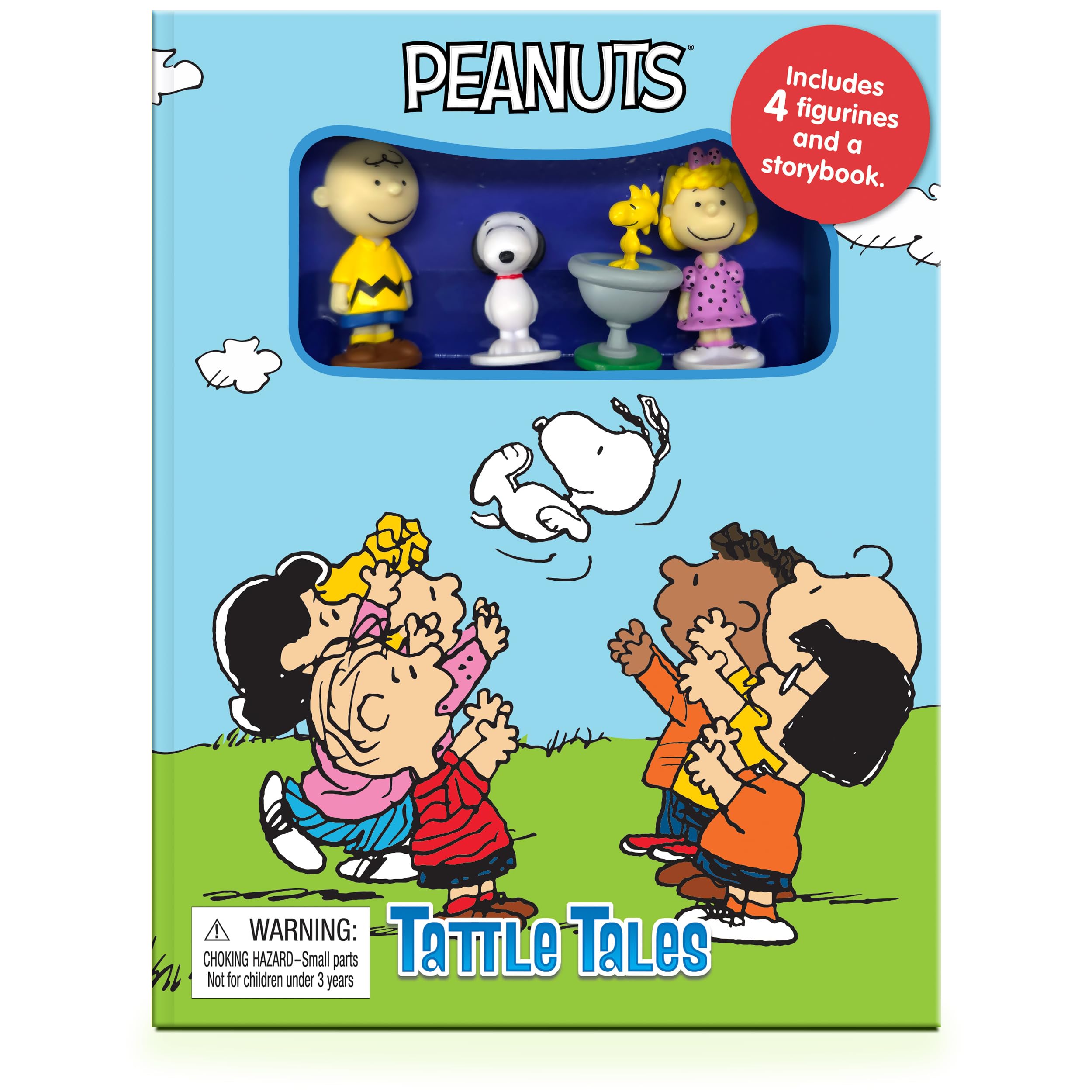 Peanuts Snoopy Tattle Tales - Activity Books for kids, 12-page storybook, 4 figurines