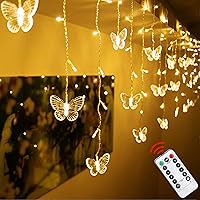 Vista 14 de Decorman Luces de Cortina de Mariposas, 4.9 pies, 48 Luces de Hadas LED USB para Ventana, 10 Mariposas, 8 Modos, Luces de Cadena con Parpadeo