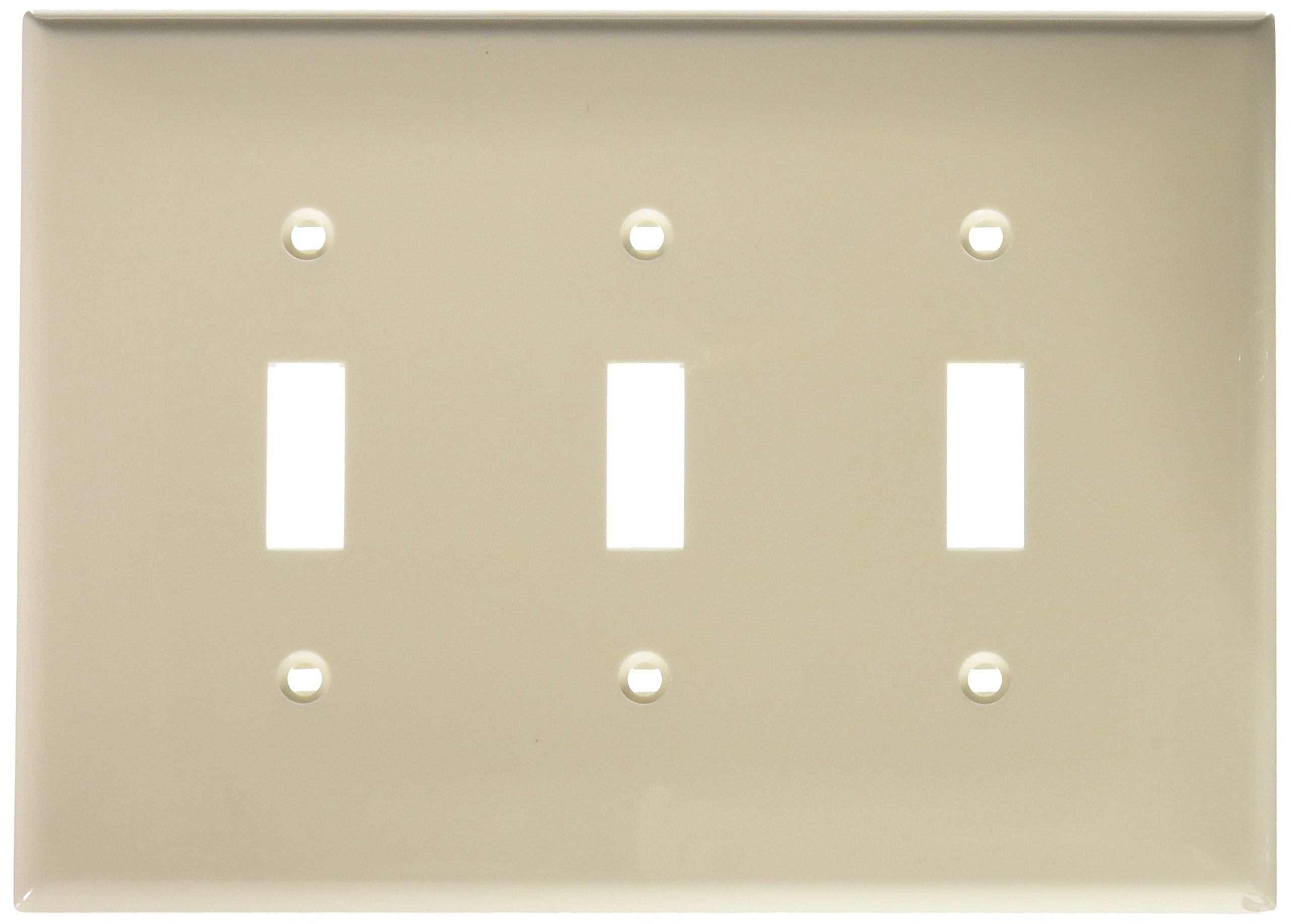 Placa de interruptor triple para cubrir huecos en pared Leviton PJ3-W blanca midway