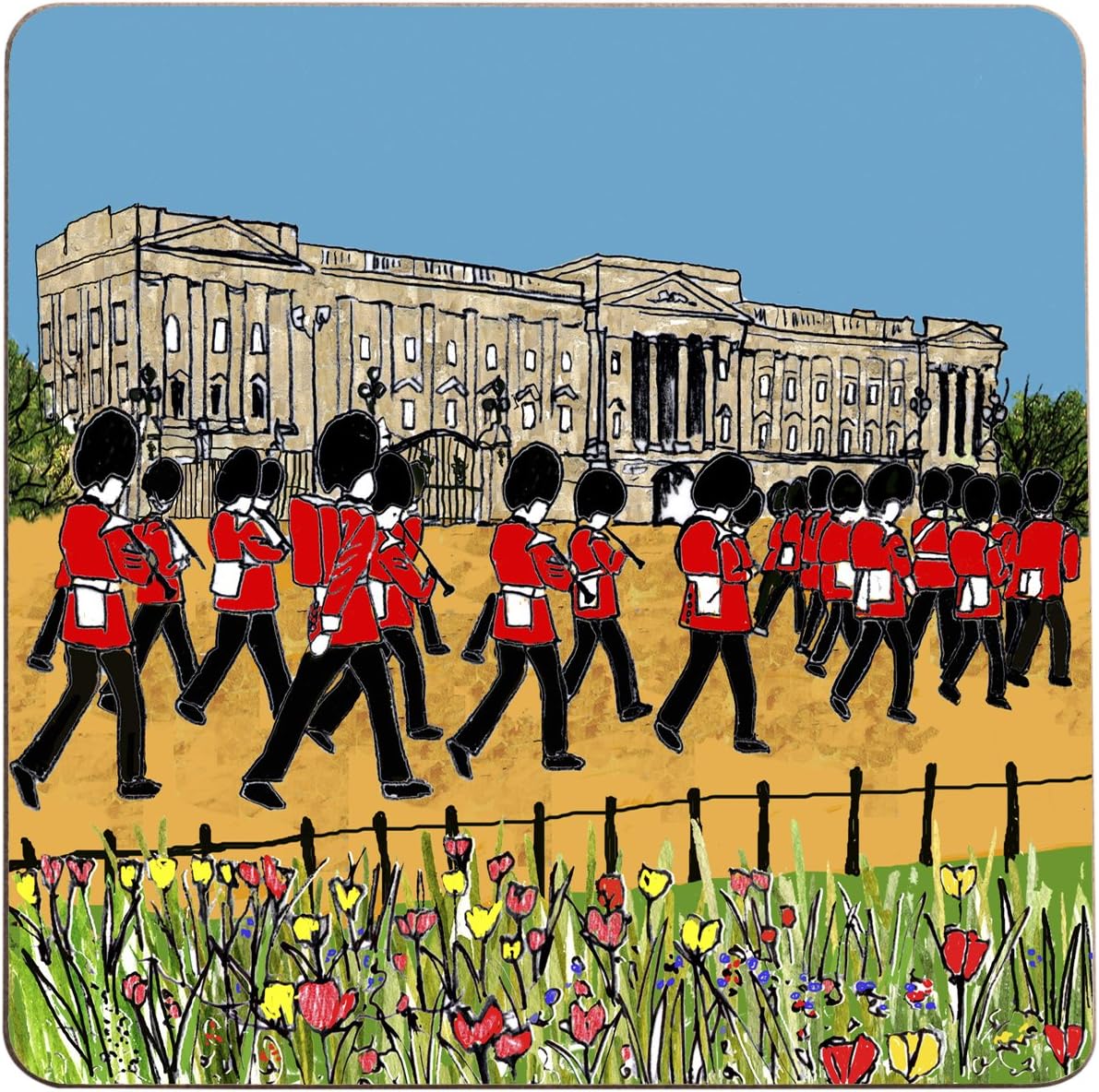 Emmeline Simpson Buckingham Palace TEAPOT Stand, Melamine, 17.5 x 0.4 x 17.5 cm
