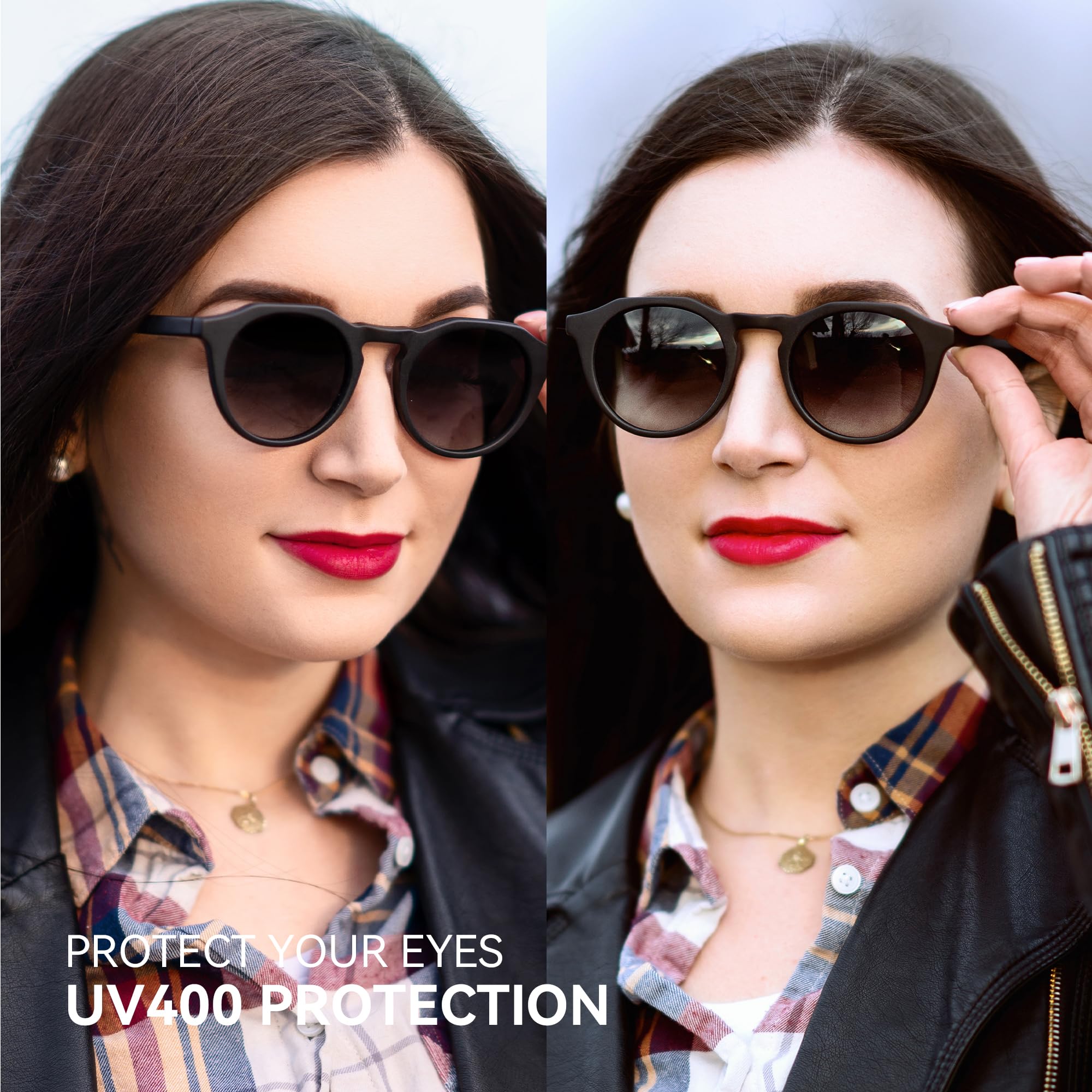 ZENOTTIC Occhiali da Sole Rotondi Vintage Polarizzati per Uomo e Donna con Protezione UV400