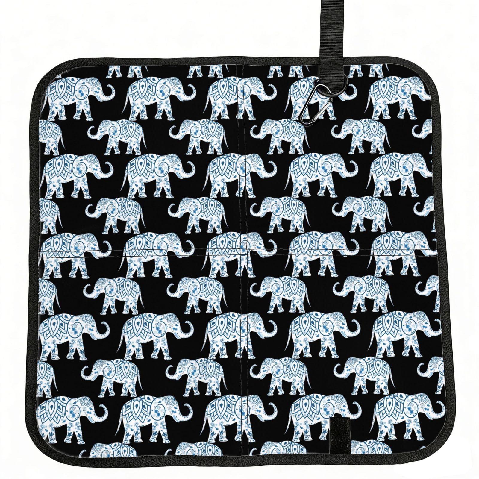 OKFSTY Elephant Print Fold Away Seat Cushion Portable Outdoor Pad Polyester Bleacher Bench Mat Travel Picnic Pad