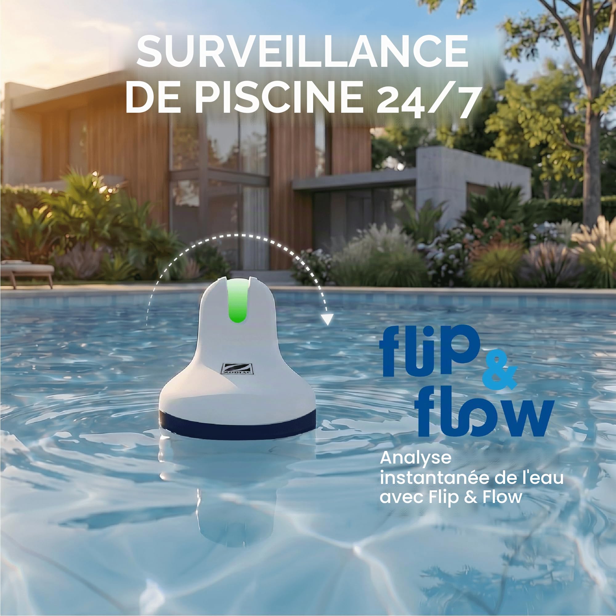 Zodiac Blue Connect Silver WA000099 - Analizador Inteligente para Piscinas y Spas de Agua Dulce. Medidor pH, cloro, temperatura. Compatible con Cloro y Bromo. Sistema para Smartphone App Fluidra Pool
