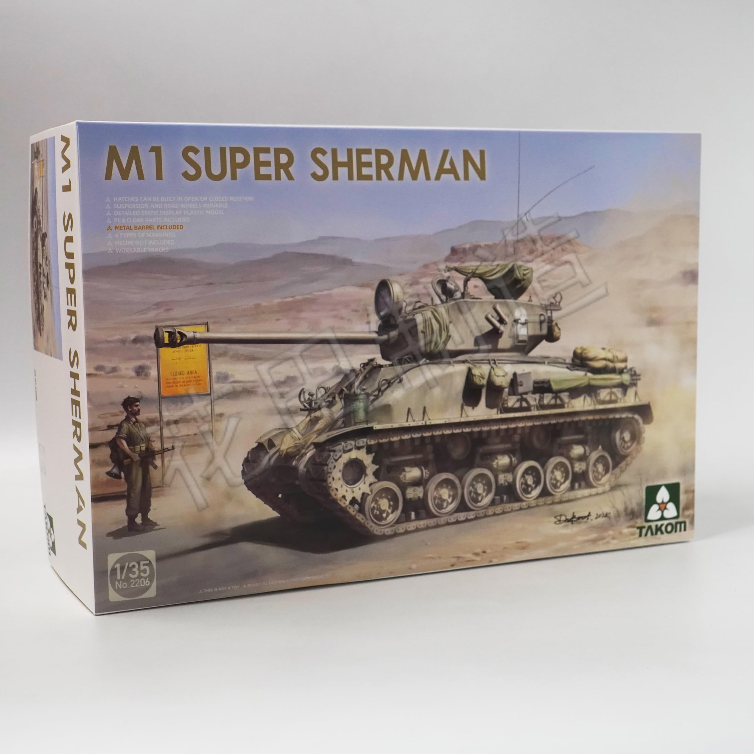 Amazon.com: 花田制造 Takom 2206 M1 Super Sherman Tank Model Kit, 1