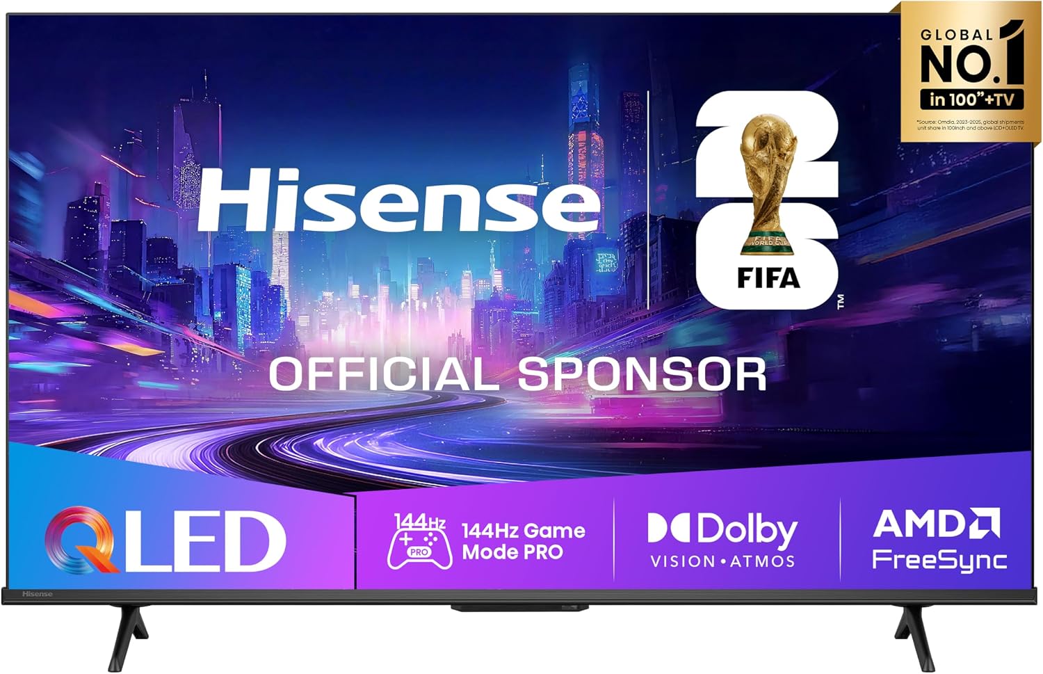 Hisense Smart TV QLED 50" 4K 50E7Q PRO, Smart TV VIDAA U8, Dolby Vision IQ, HDR 10+ Adaptive, 144hz Game Mode PRO, Dolby Atmos, Alexa Built-in, VIDAA Voice, Tuner DVB-T2/S2 HEVC 10, lativù 4K