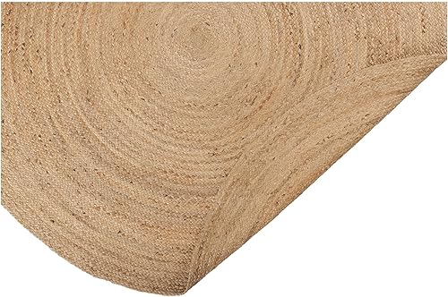 Vista 104 de REDEARTH · Alfombra redonda – Alfombra trenzada de yute natural de 6 pies – Alfombras de yute bohemio reversibles hechas a mano para dormitorio