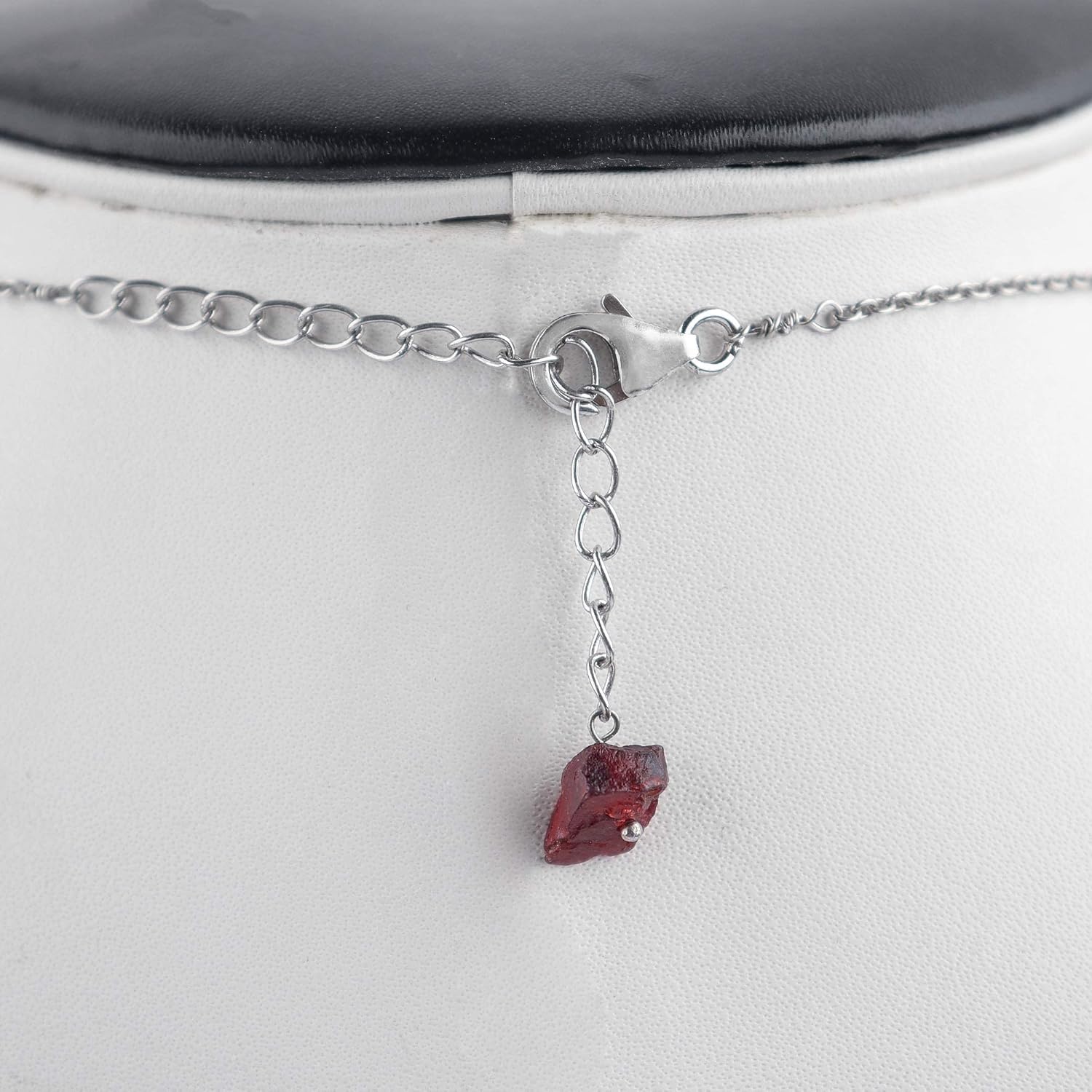 InfinityGemsArt Raw Garnet Necklace for Women, January Birthstone, Natural Red Gemstone Rough, Dainty Stone Jewelry, Chakra Energy Crystals, 925 Sterling Silver Chain 18 inch, Gifts For Her - Image 5