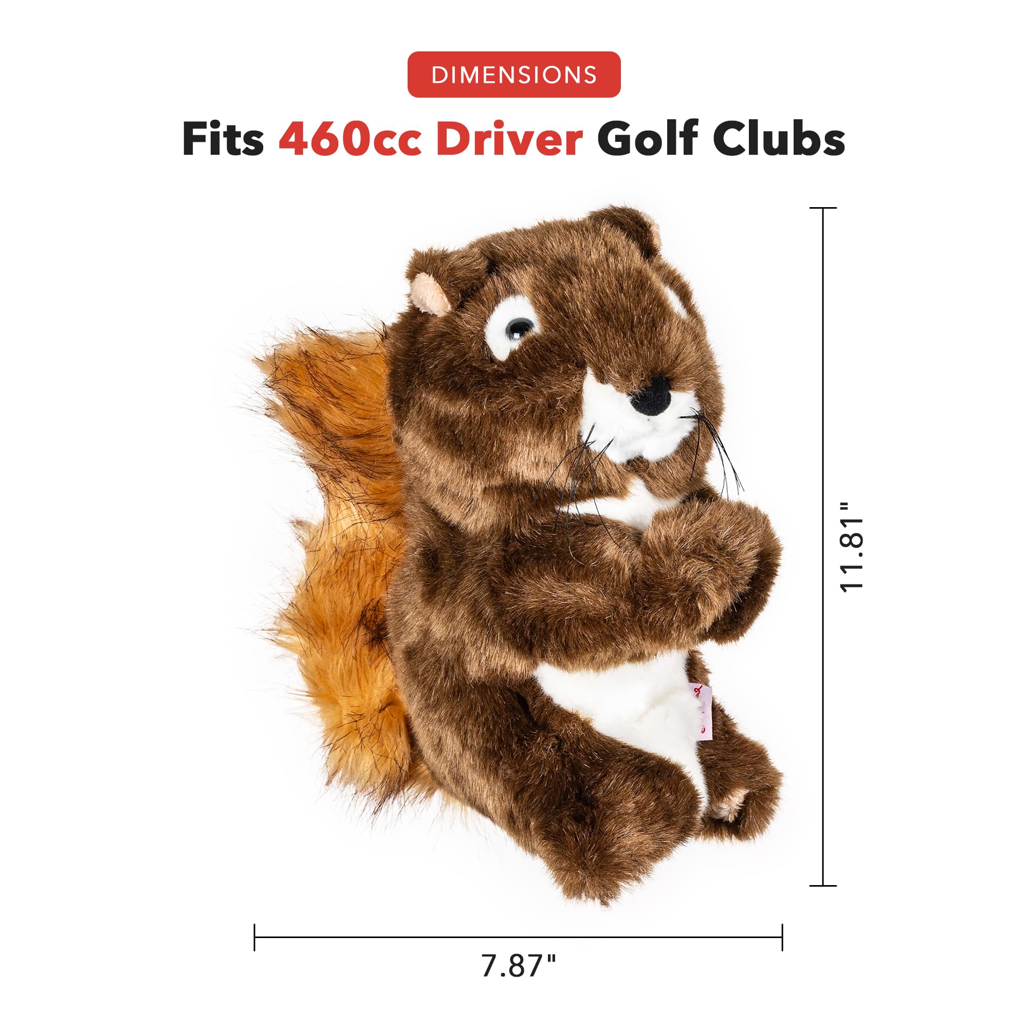Daphne's Headcovers Squirrel Driver Headcover | Premium Driver Schlägerhauben | Lustige Golfschlägerabdeckungen | Stilvoller Schutz für Ihre Schläger | Herren-Golfausrüstung | Driver Headcover für