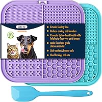 LUKITO 2-Pack Lick Mats for Dogs & Cats with 77 Suction Cups - Anxiety Relief Slow Feeder, Boredom Buster for Bathing Grooming
