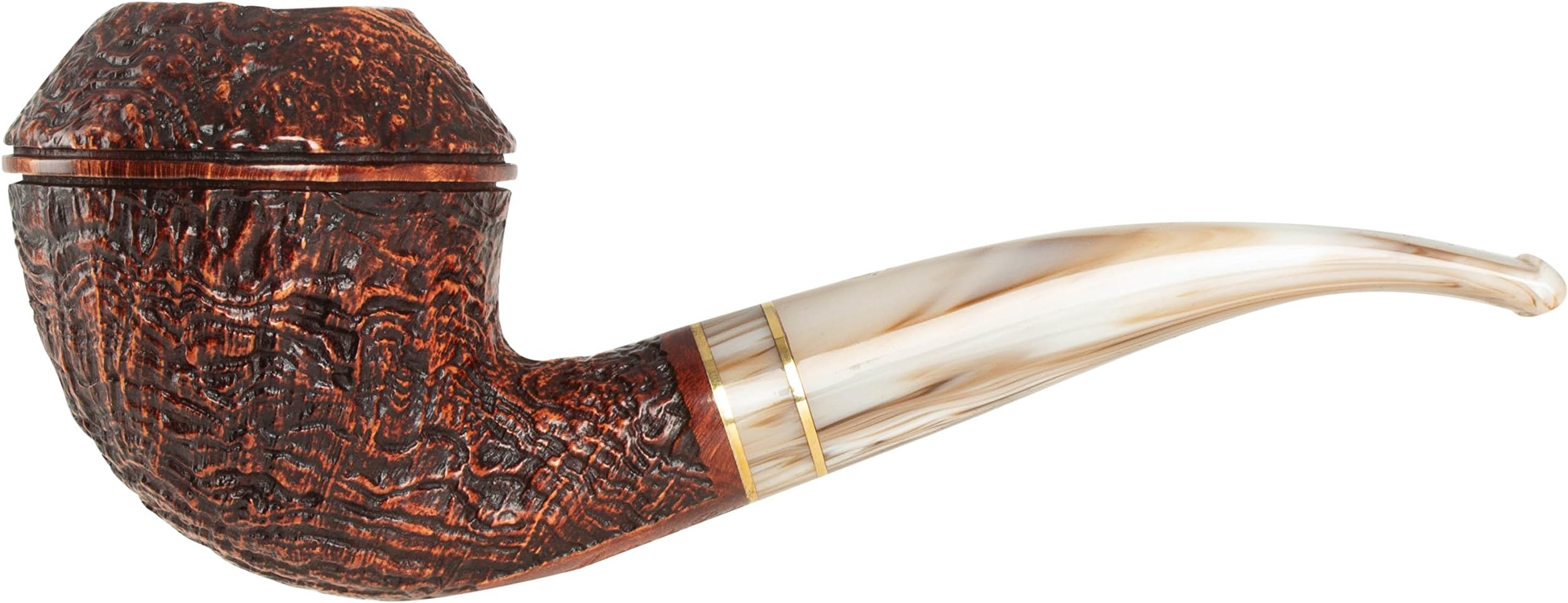 Mastro De Paja Cinque Terre 300 Tobacco Pipe - Sandblast Bent Rhodesian