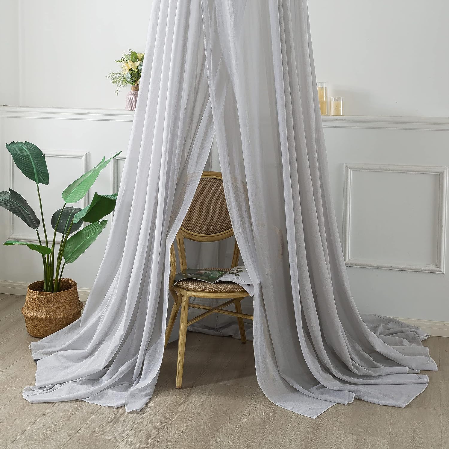 Silver Coated Mesh with Cotton Radiation Protection Canopy, EMF Shielding Bed Net | Under Bed Stainless Steel Grounding Mat, for Full Protection (Single Size 50x230x800cm)