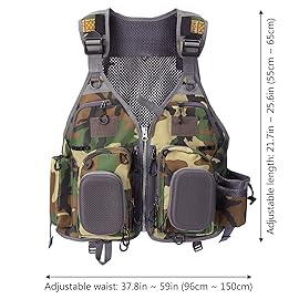 BASSDASH Fly Fishing Vest Multi Pocket Waistcoat Adjustable Size Gifts for Men Women