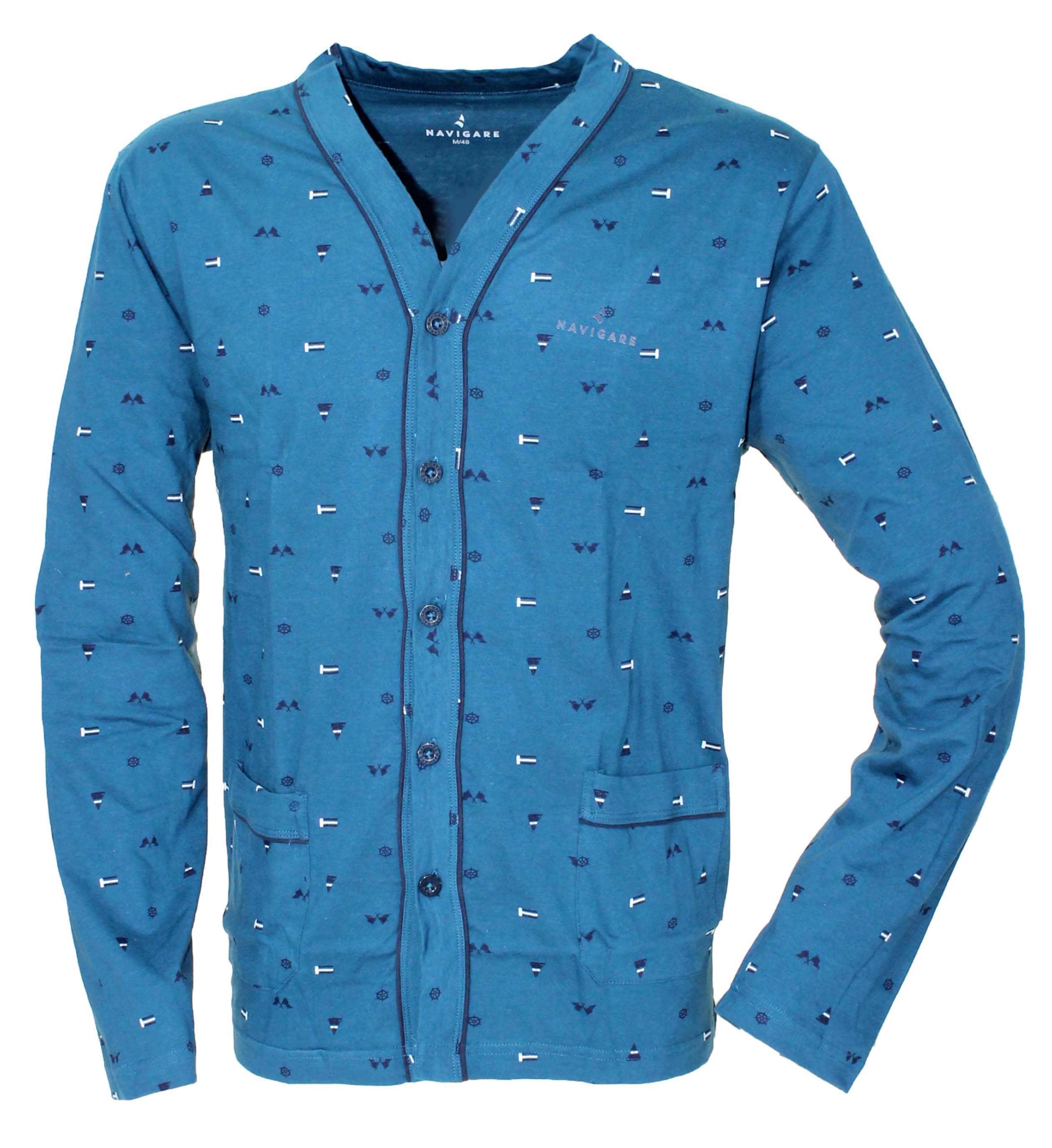 Navigare Pigiama Uomo Aperto con Bottoni Giacca e Pantalone 1817