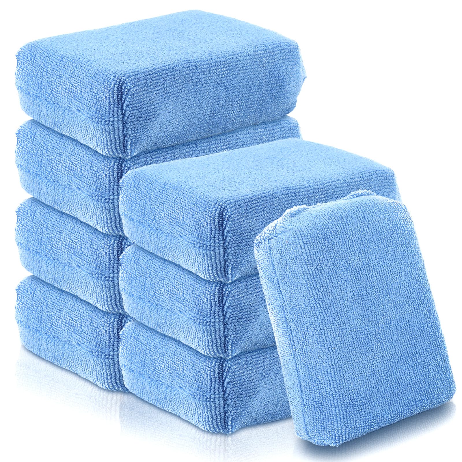 8Pcs Blue Microfiber Sponge Pads for Washing Waxing Polishing Car 4.7x3.1x1.4 8Pcs Blue Microfiber Sponge Pads for Washing Waxing Polishing Car 4.7x3.1x1.4