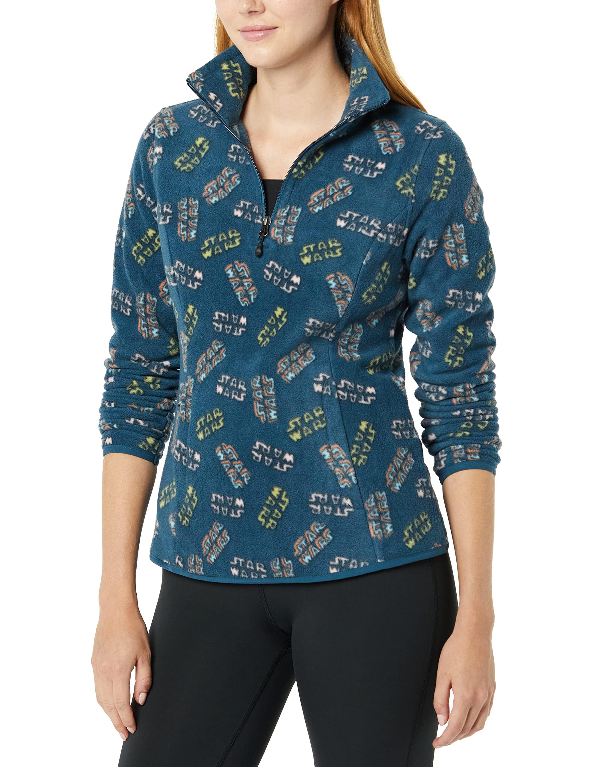 Disney | Marvel | Star Wars | Princess Women's Soft Polar Fleece Quarter-Zip Mock Winter Jackets