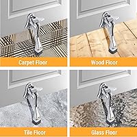 Vista 4 de Kenning Tope de puerta resistente de 4 pulgadas, topes de puerta de metal para puerta, protector de pared con punta de goma, fácil de instalar