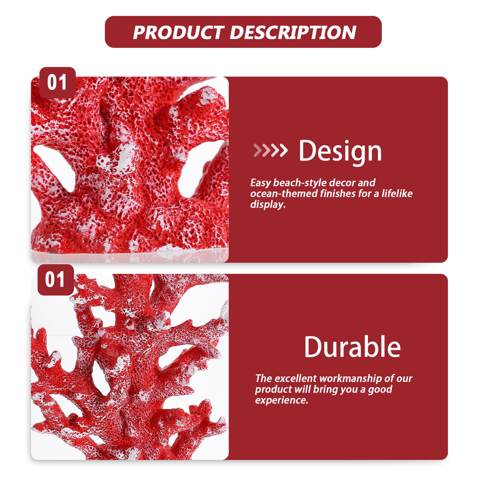 Homoyoyo Corallo Artificiale in Resina per Acquario Decorazione Rosso Ornamento per Aquarium Fine Lavorazione per Paesaggio in Vasca e Arredo Cabinet