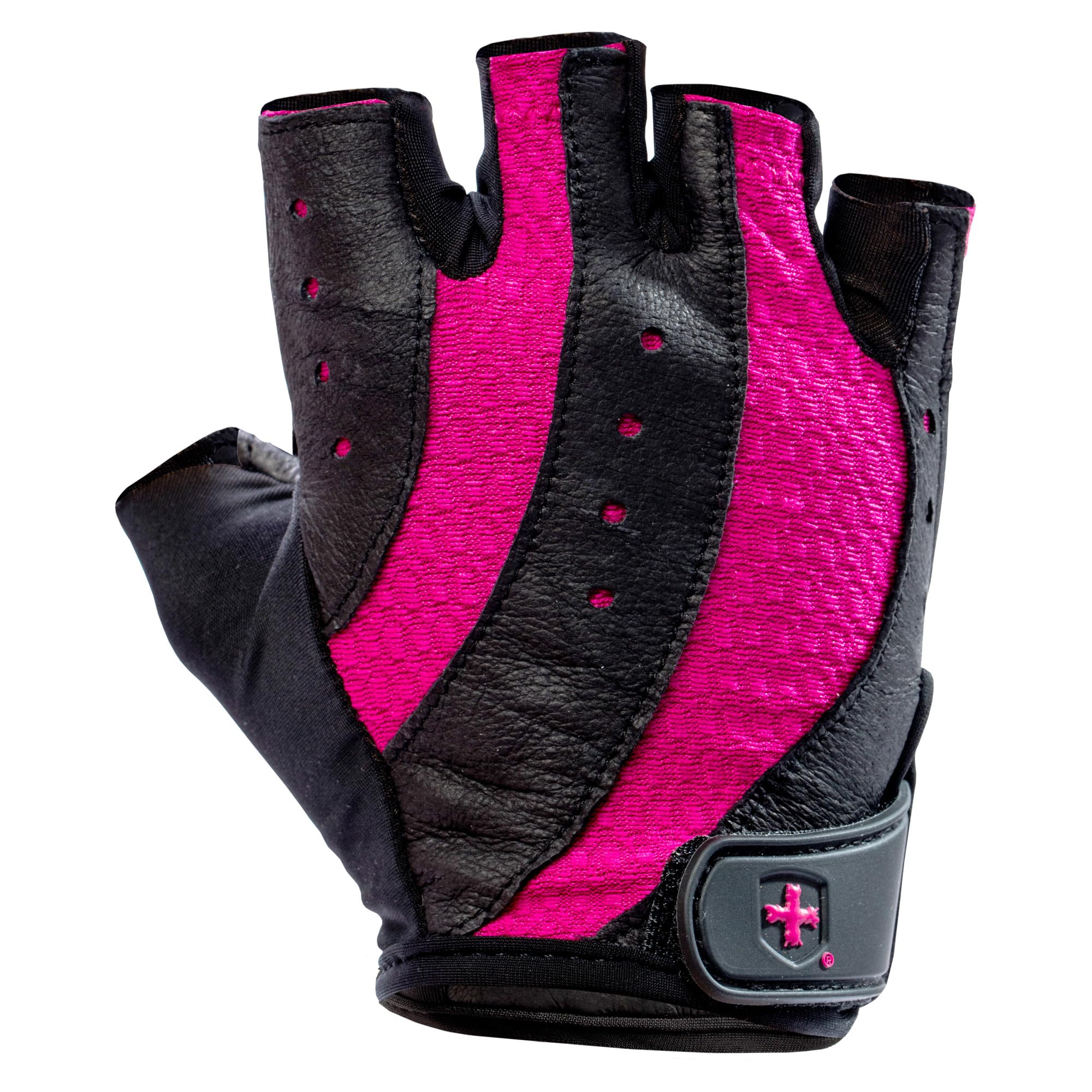 Harbinger Women's Pro Gloves with Vented Cushioned Leather Palm for Weightlifting, Training, Fitness, and Gym Workouts
