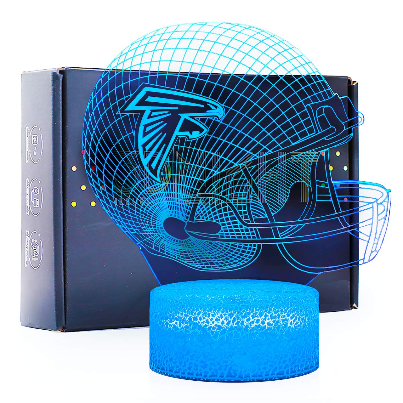 bigfoot a football helmet that Bigfoot 3D LED Night Light NFL Football Helmet Falcons Flat Acrylic  Illusion Lighting Lamp with 7 Colors and Touch Sensor, Sports Fan  Nightlight Gift for Kids, Boys, Girls, Men or Women :