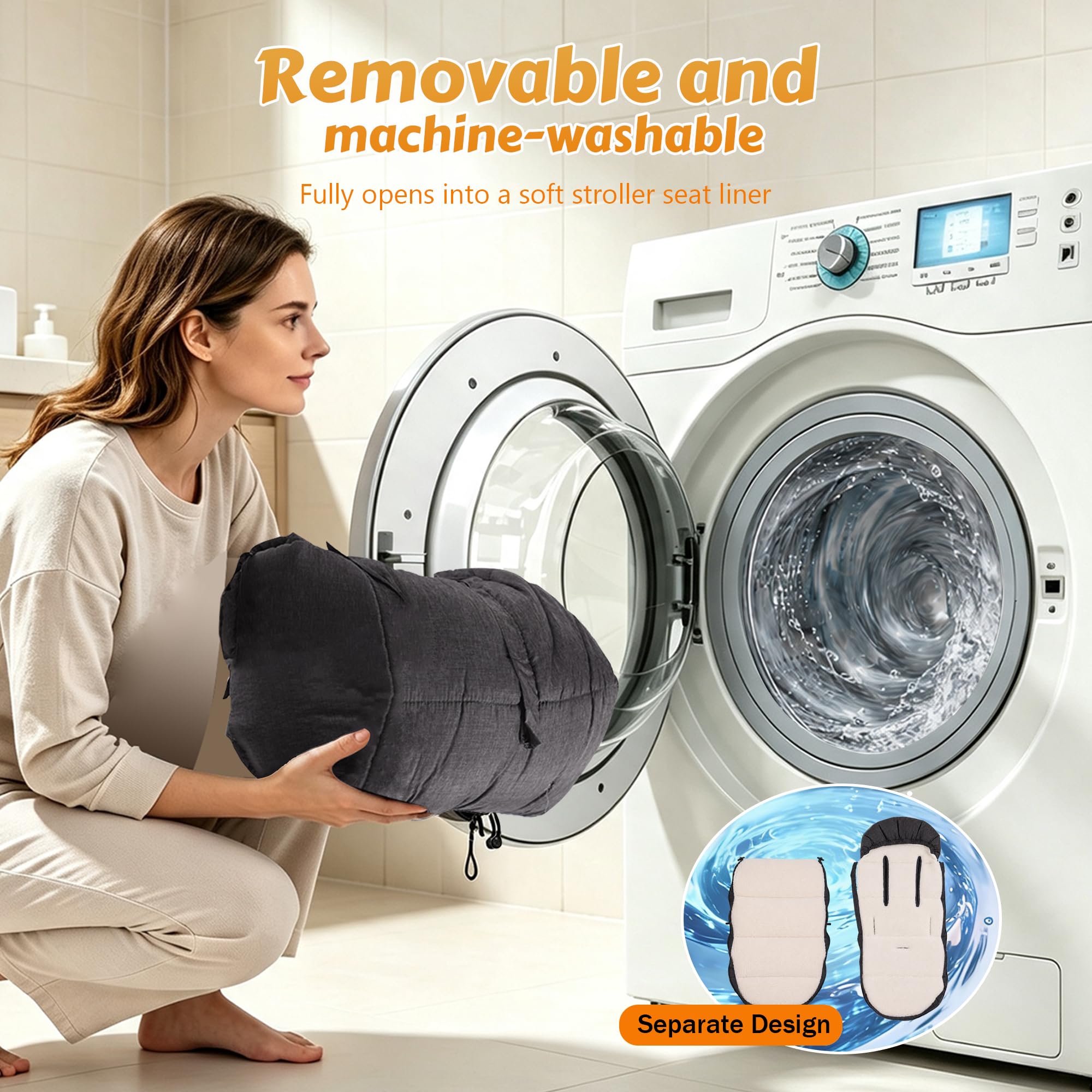 auvstar Chancelière Poussette Universelle | Détachable Chanceliere Bebe Poussettes Chaud,Chanceliere Buggy Hiver Confortable avec Plupart Landau