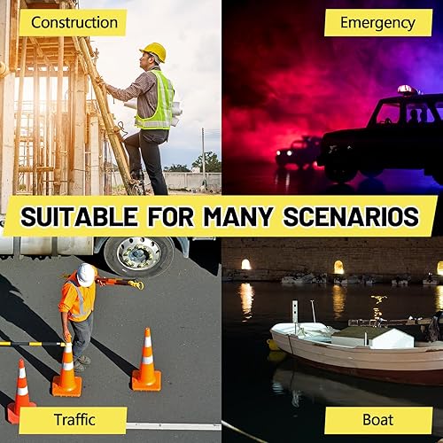 Miniatura 6 de 2 luces solares intermitentes de tráfico, luces solares de advertencia industrial, advertencia de tráfico, barricada, señal, intermitente, 2 caras,