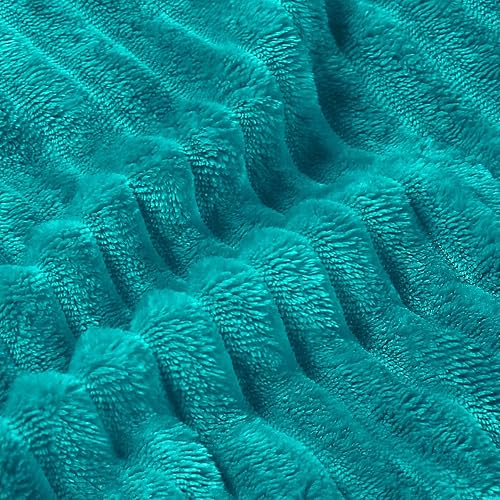 Miniatura 5 de BEDELITE - Manta decorativa de vellón para sofá, manta de jacquard acanalado 3D, suave y cálida, acogedora, mullida, ligera y afelpada para sofá y