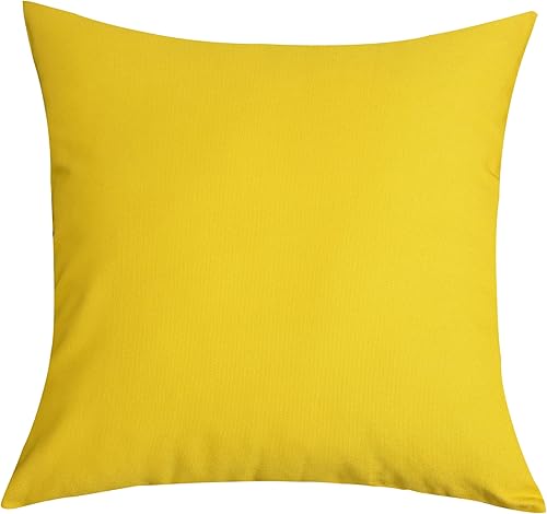 TangDepot - Funda de almohada hecha a mano 100% lona de algodón, Algodón, Amarillo