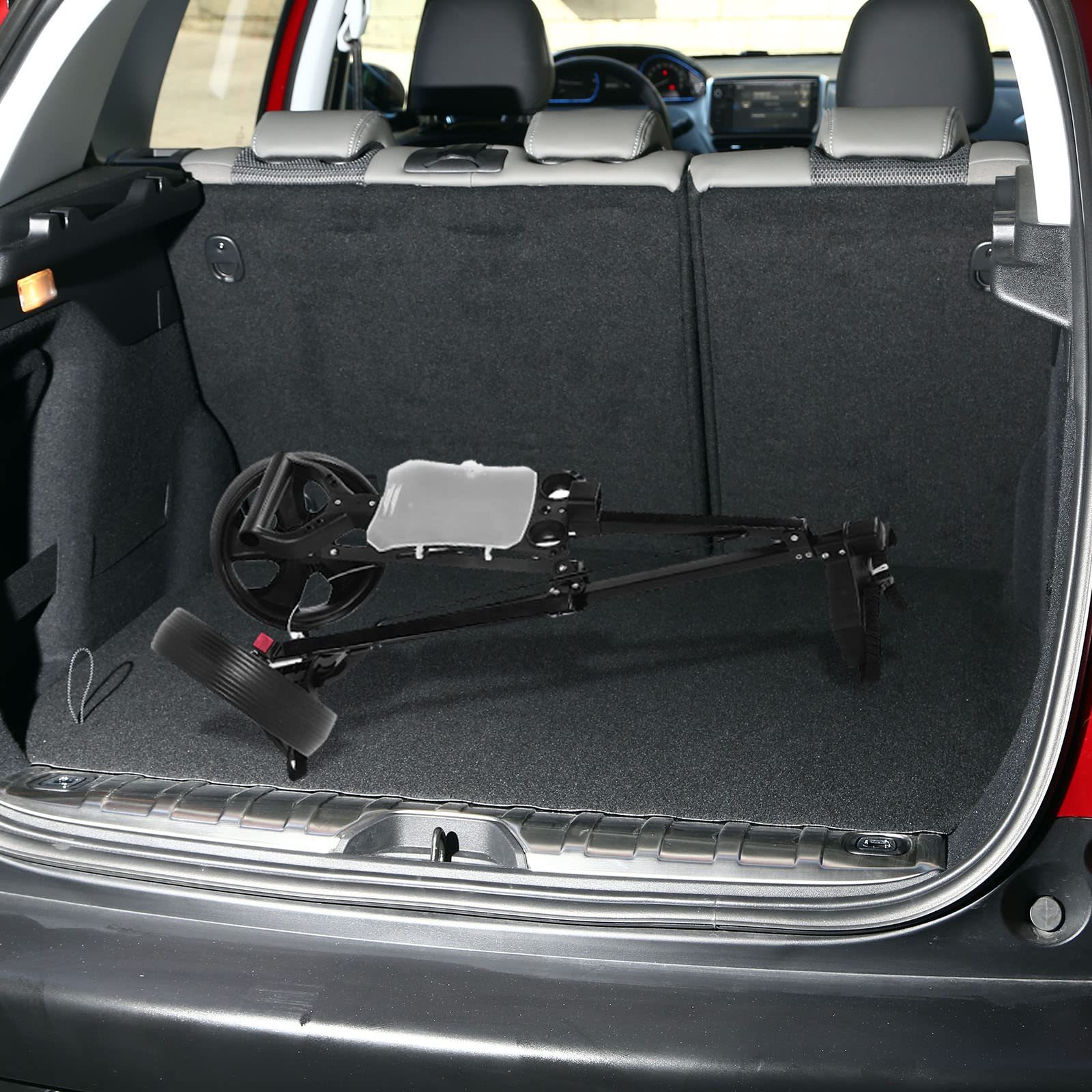 GYMAX Carrito de Golf de 2 Ruedas, Carrito de Golf Plegable Ligero con Marcador, Carrito de Golf de Acero