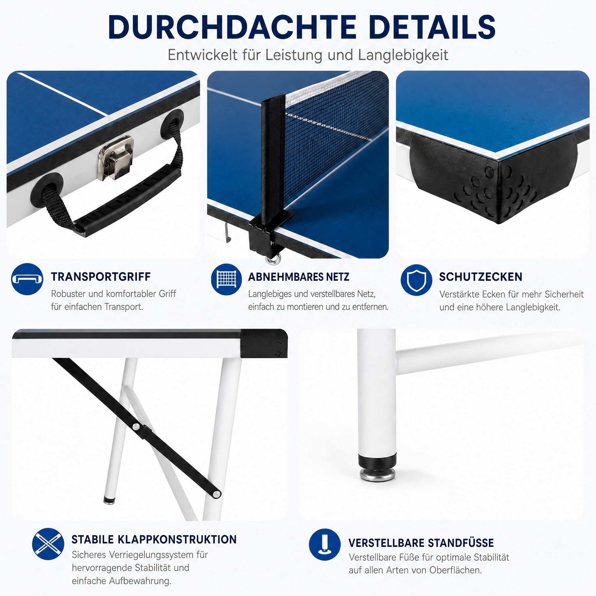 hotsizz tischtennisplatte Outdoor, 169 × 81 × 69 cm, tischtennisplatte klappbar, Suitable for Adults and Children