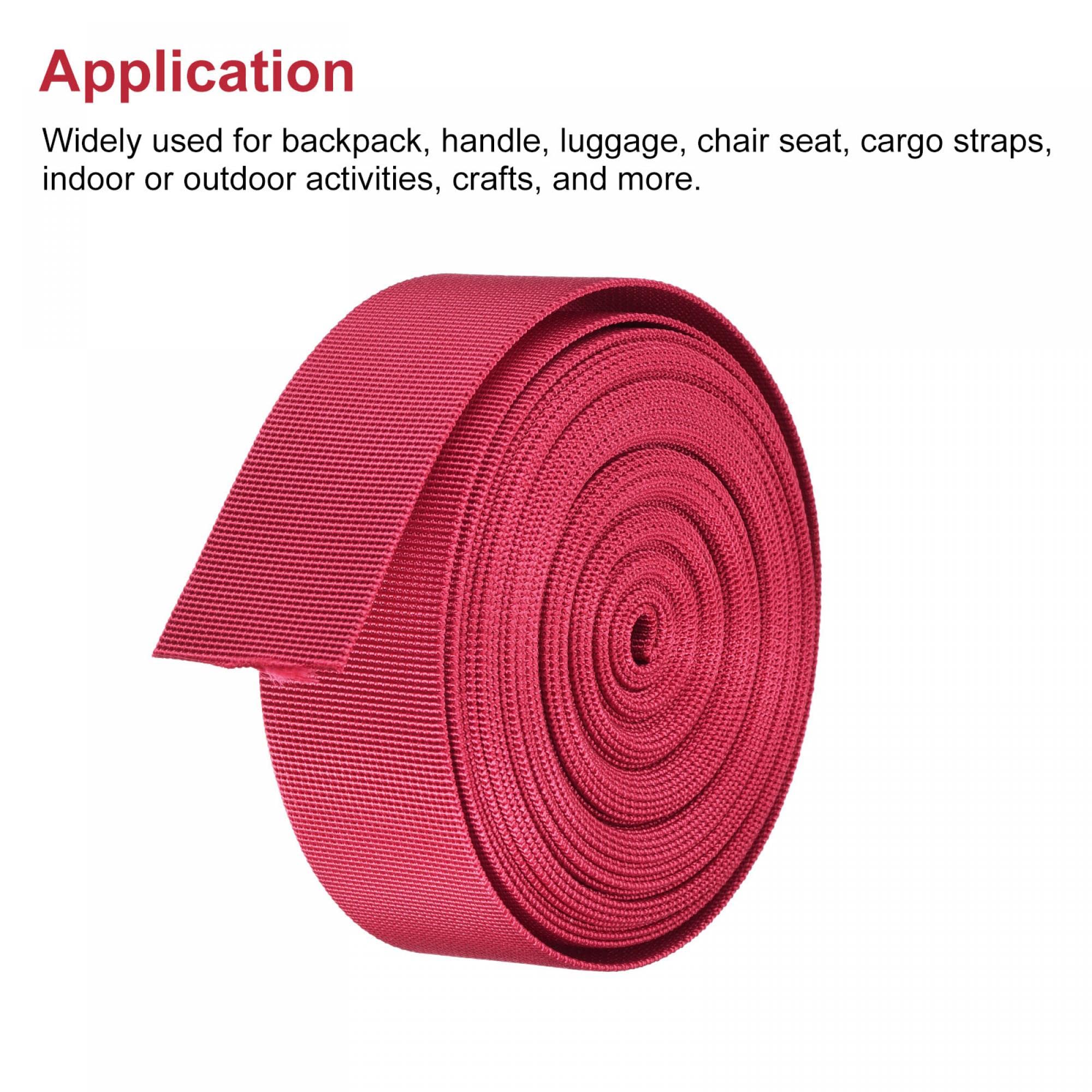 Sangle Toile Nylon 38mm (1.5 Pouce) - Noir, 10 Yards, Pour Sac à Dos Ou Bagages