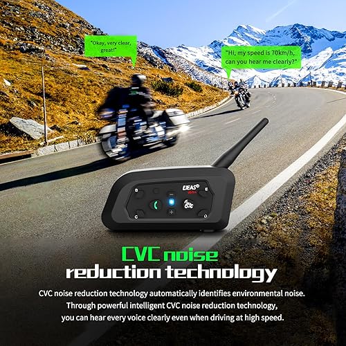 Miniatura 5 de V6 Pro Sistema de comunicación de intercomunicación de casco V6 para motocicleta Bluetooth Intercomunicador Conectar hasta 6 jinetes 1200M V6 Pro (1