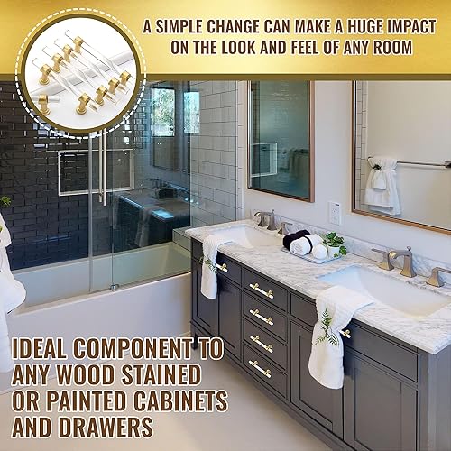 Miniatura 3 de Manijas doradas para gabinete, 5.5 tiradores de acrílico para gabinete, manijas de gabinete de cocina y baño y cajones, perillas acrílicas con