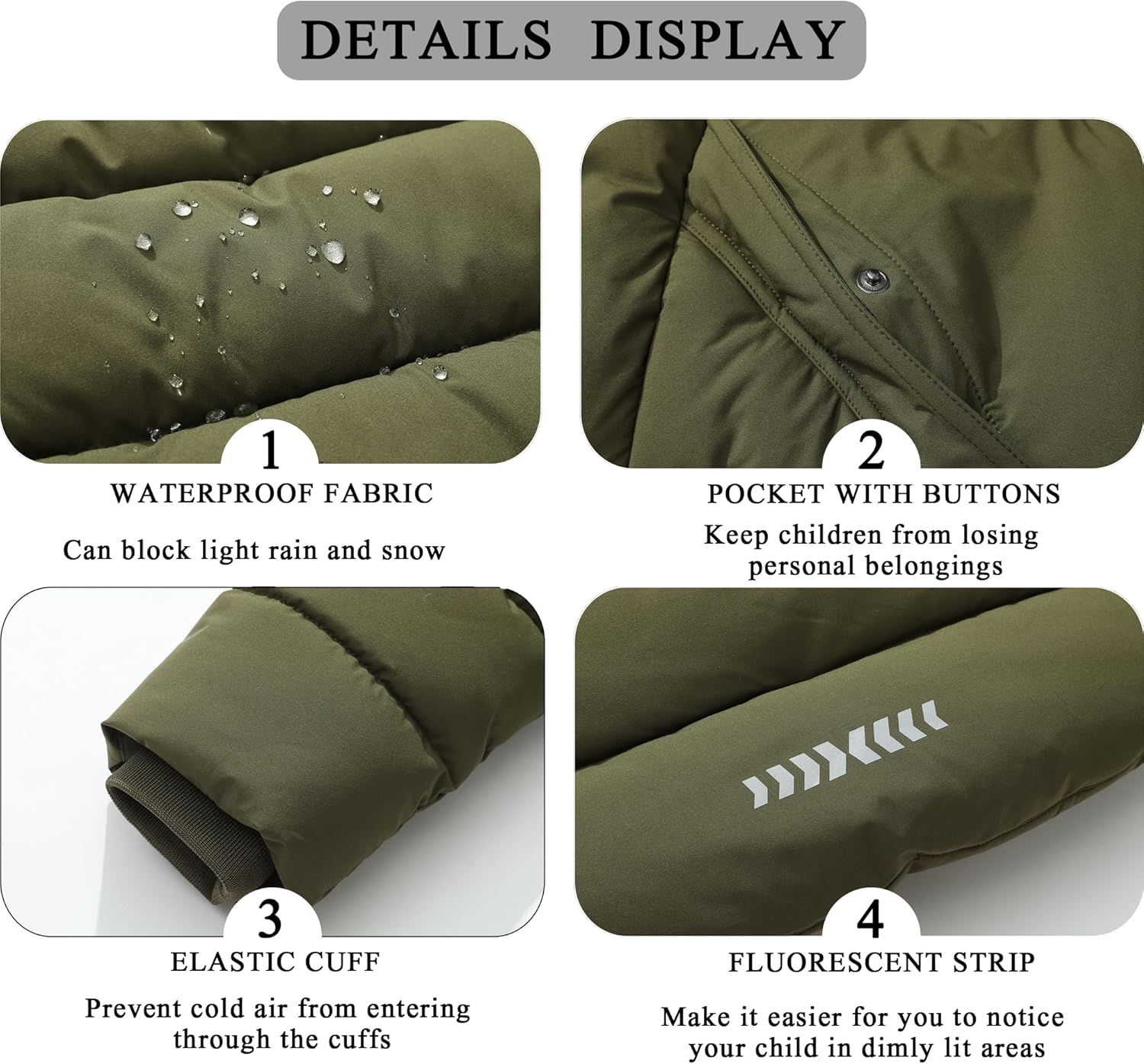 TUNICCE Boy's Waterproof Winter Coat Warm Down Jacket Insulated Fleece-Lined Puffer Parka Hooded Outerwear for Kids - Image 5