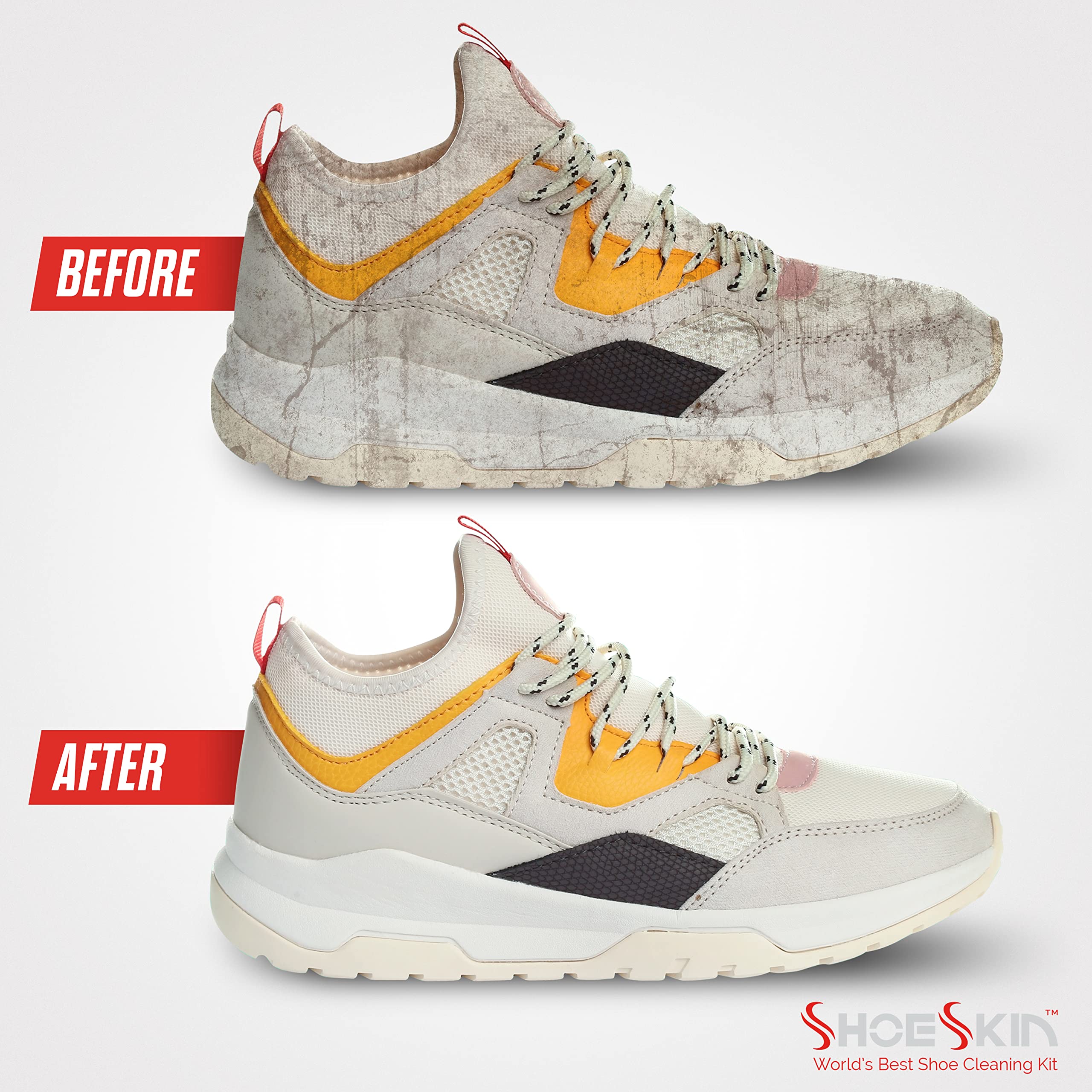 Kit de limpieza de zapatos de alta calidad: limpiador de zapatos de tenis, kit de limpieza de tenis, zapatos de vestir, botas y todos los tipos de zapatos se verán como nuevos, Claro, Regular